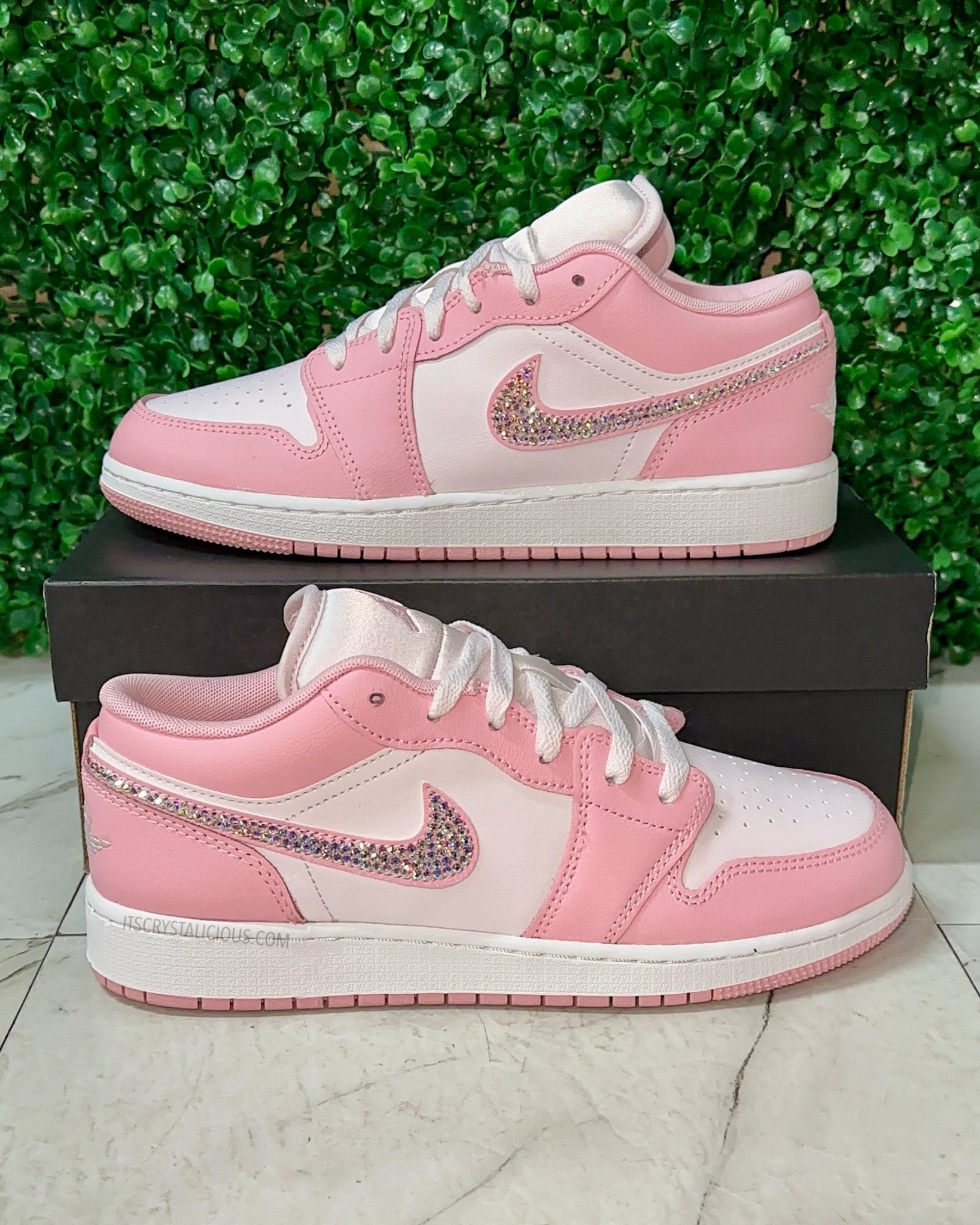 Jordan 1 - White/Pearl Pink/Crystal AB - Lows* - It's Crystalicious®