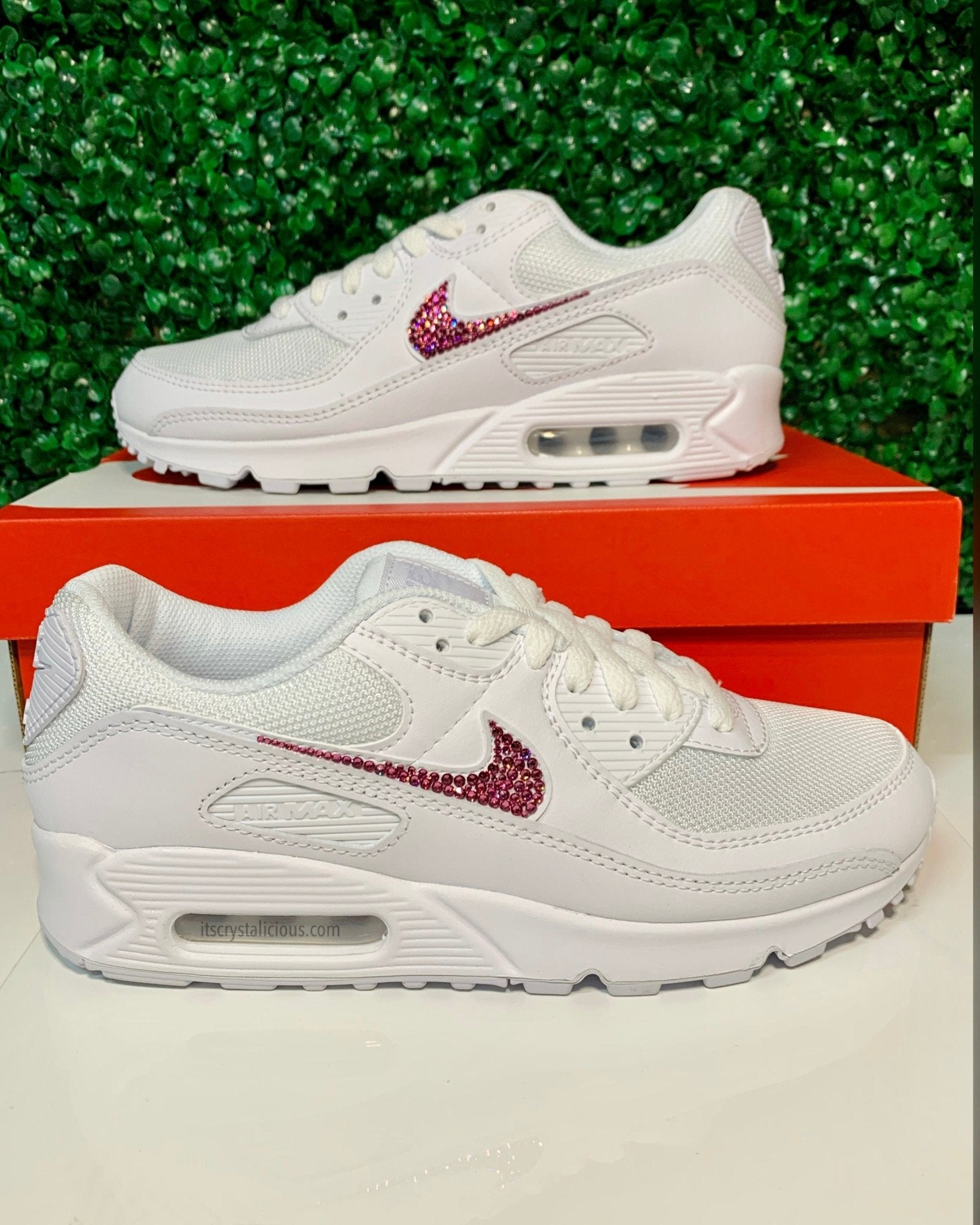 Nike Air Max 90 White/Rose* – It's Crystalicious® - Main Image