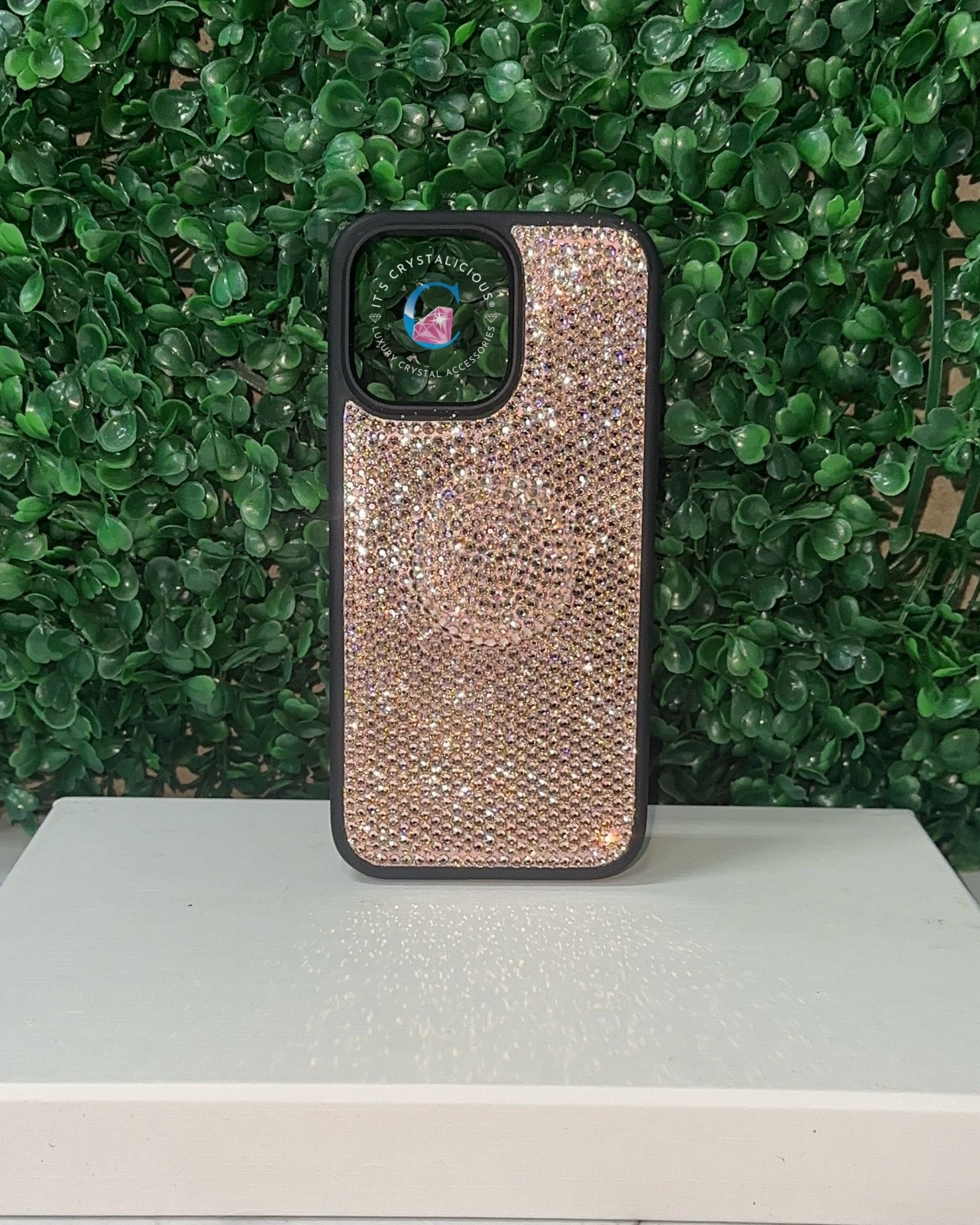 Crystal Grip Bumper Phone Cover - Vintage Rose/Black * - It's Crystalicious®