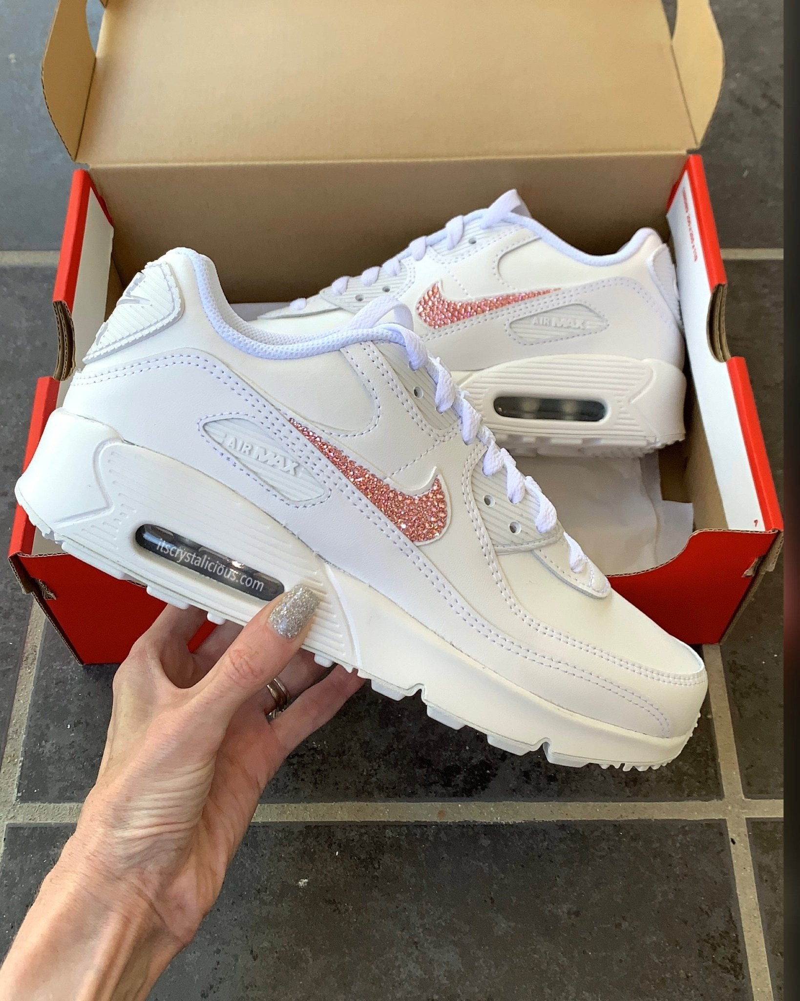 Nike Air Max 90 - White/Lt Rose* - It's Crystalicious®