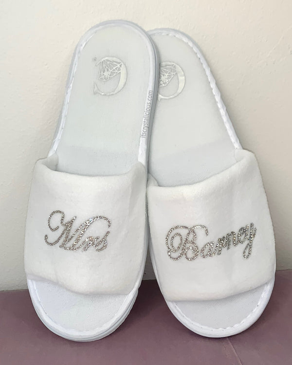 Personalised Bridal Slippers - Crystal *