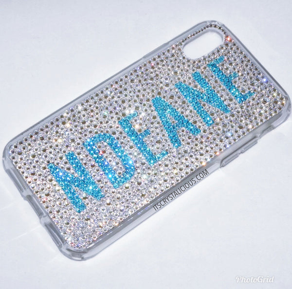 Crystal Block Name Phone Cover - Crystal/Aqua Bohemica*