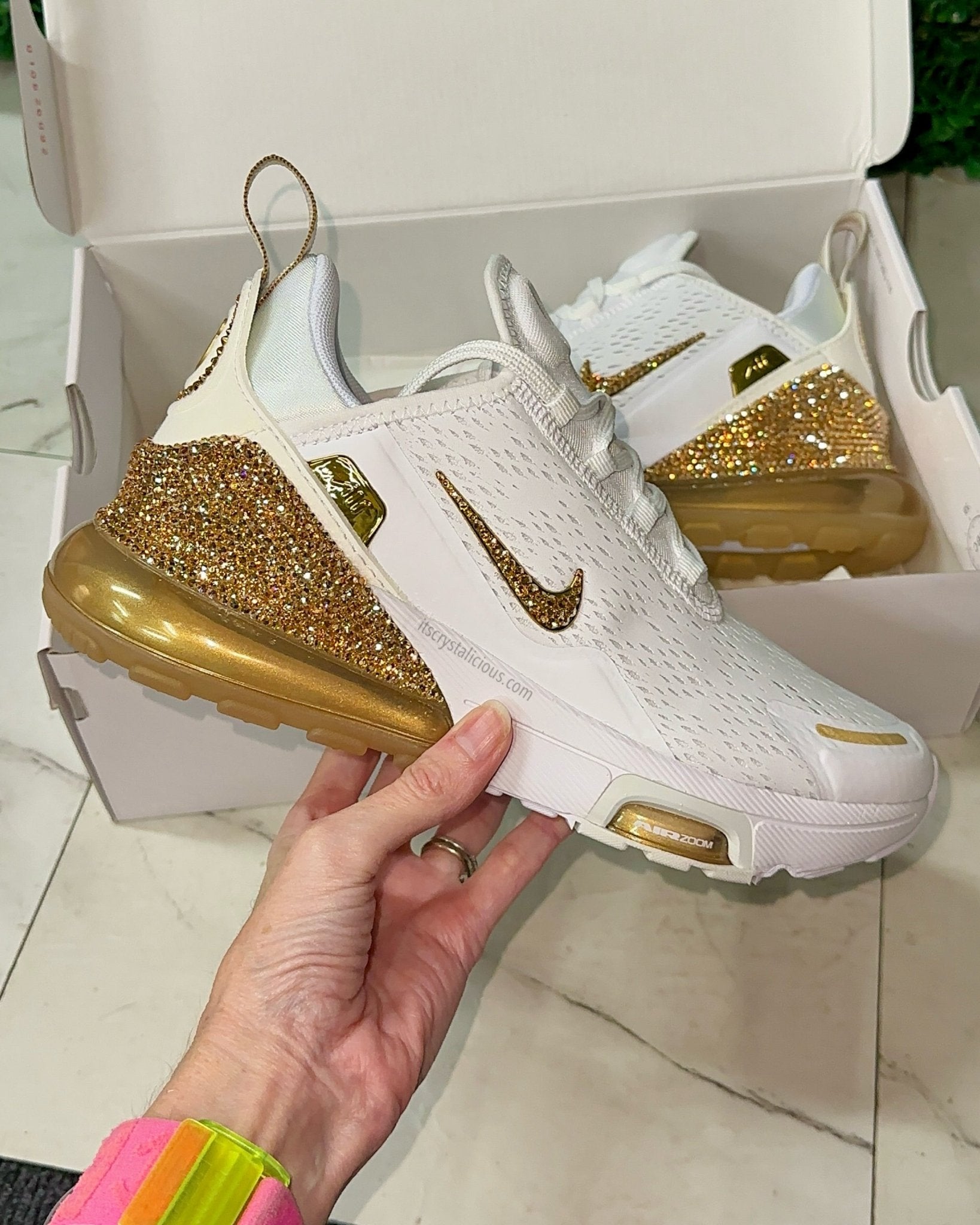 Nike Air Max 270 Premium - Team Gold Custom Crystal* - It's Crystalicious®