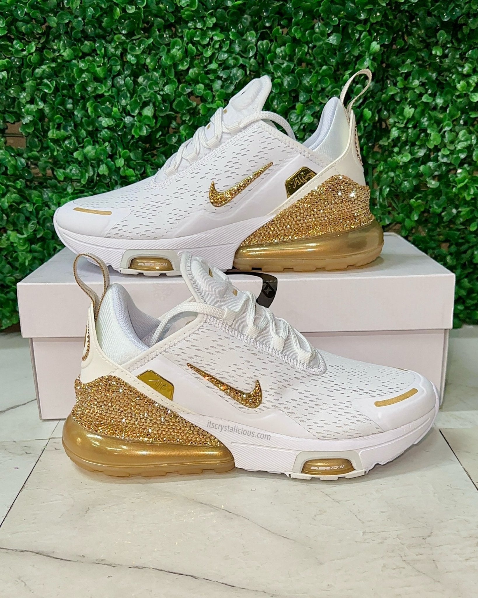 Nike Air Max 270 Premium - Team Gold Custom Crystal* - It's Crystalicious®