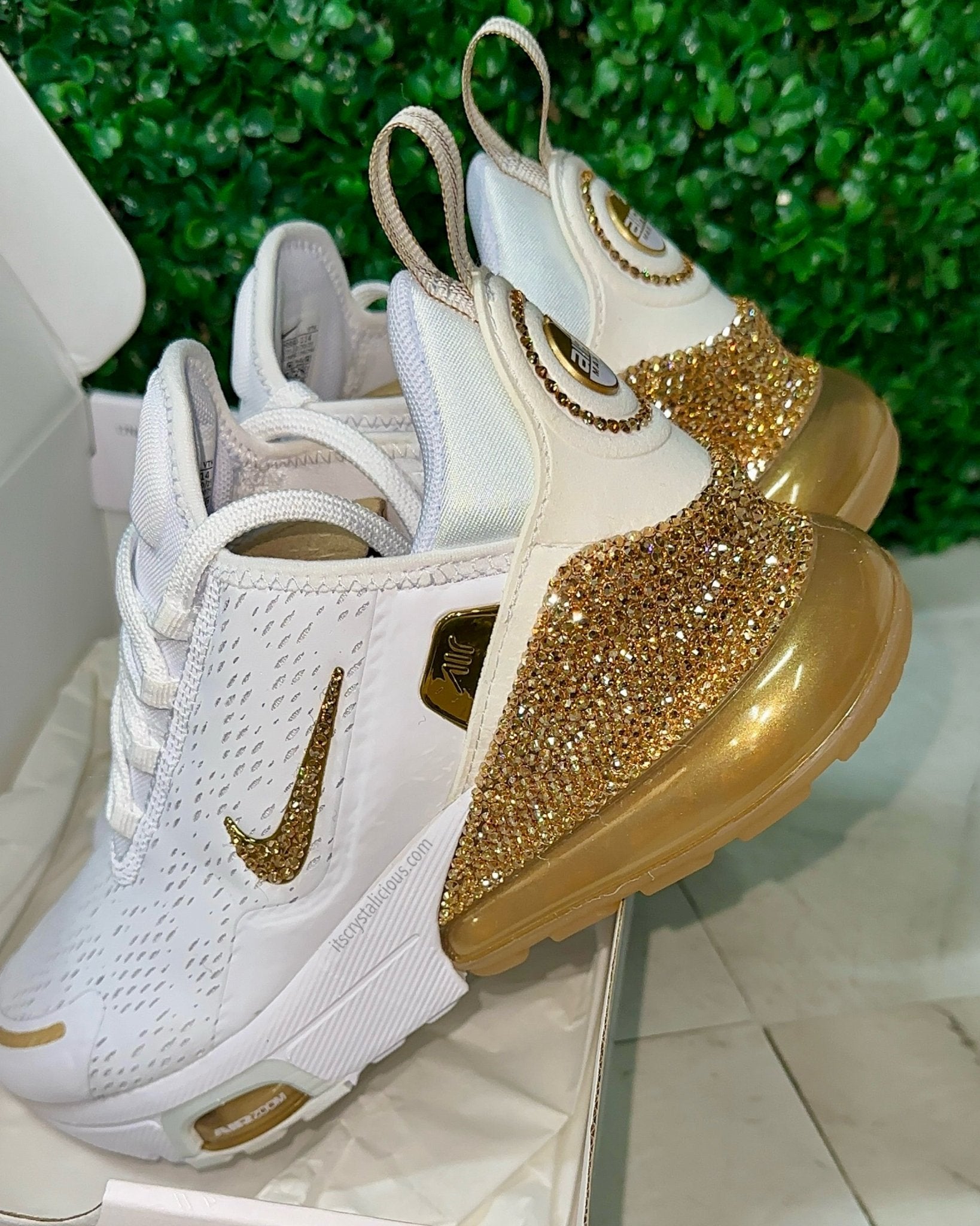 Nike Air Max 270 Premium - Team Gold Custom Crystal* - It's Crystalicious®