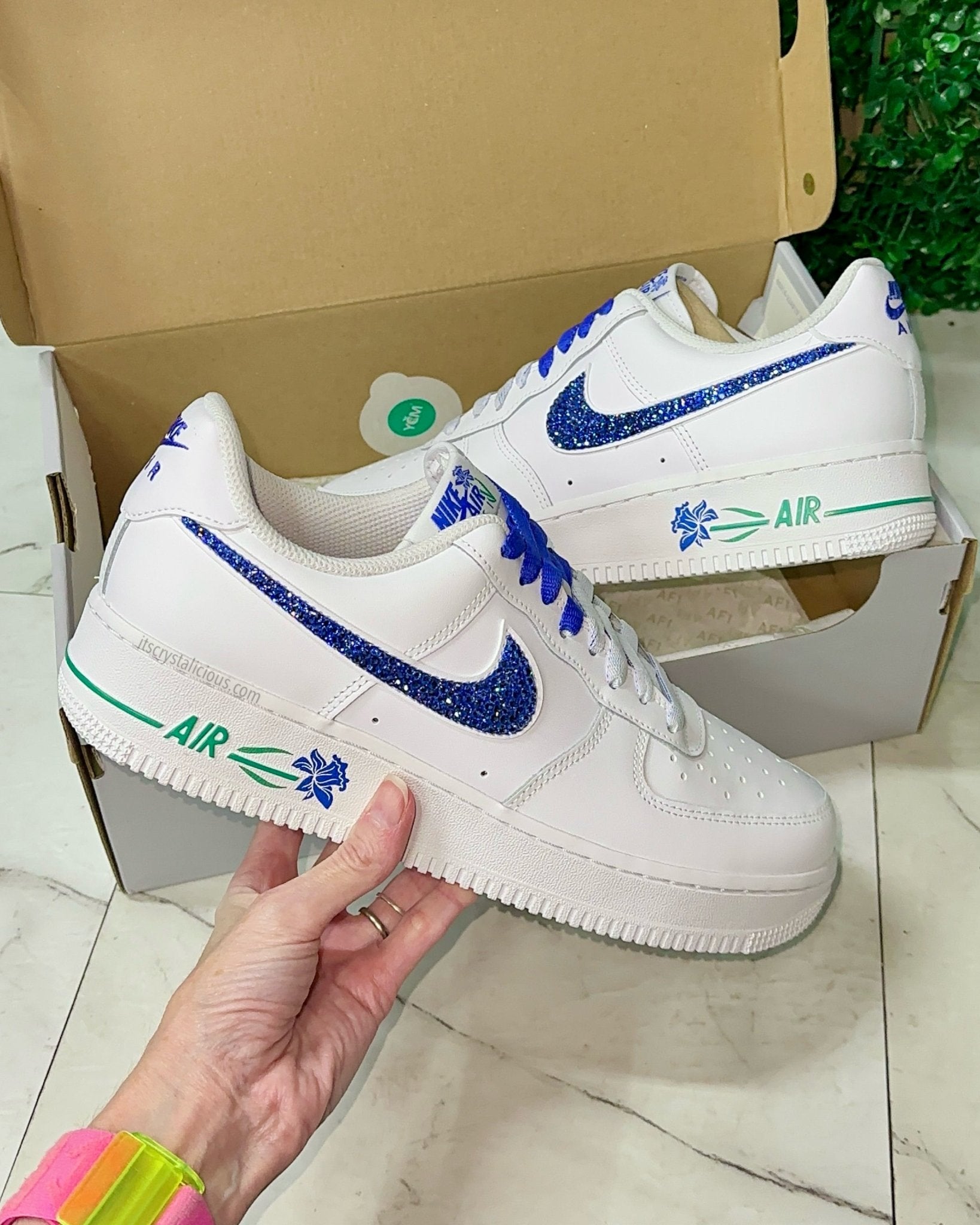 Nike Air Force 1 - Blue Hibiscus * - It's Crystalicious®