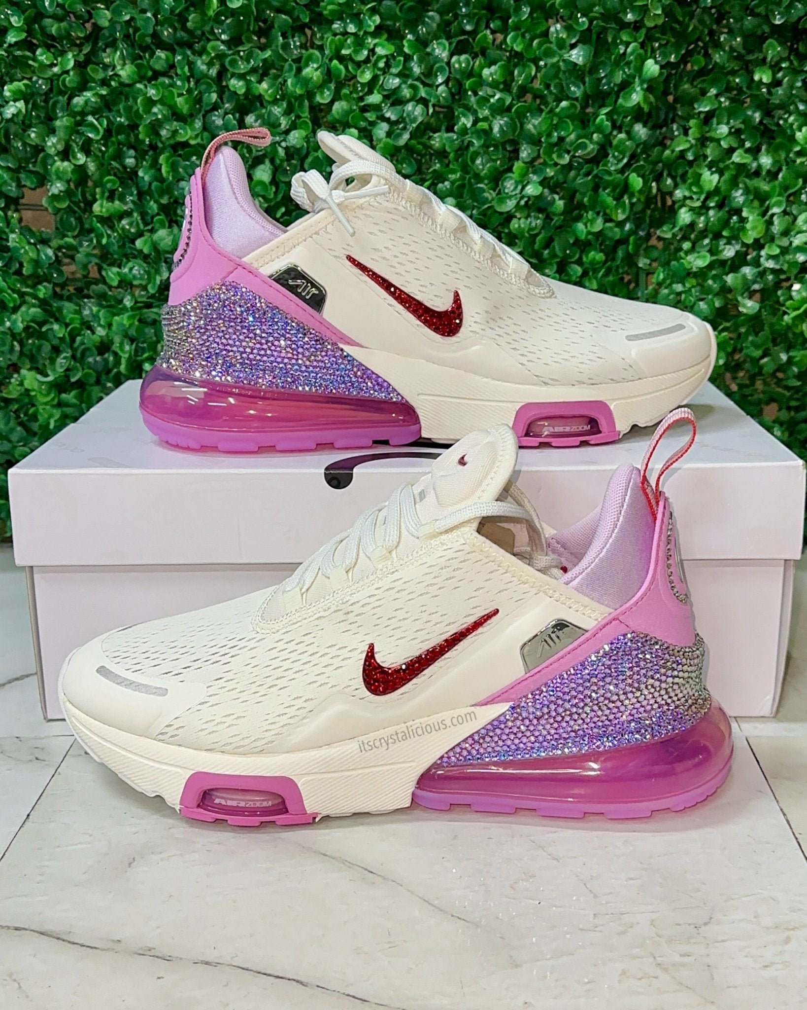 Nike Air Max 270 Premium - Light Magenta Custom Crystal - It's Crystalicious®