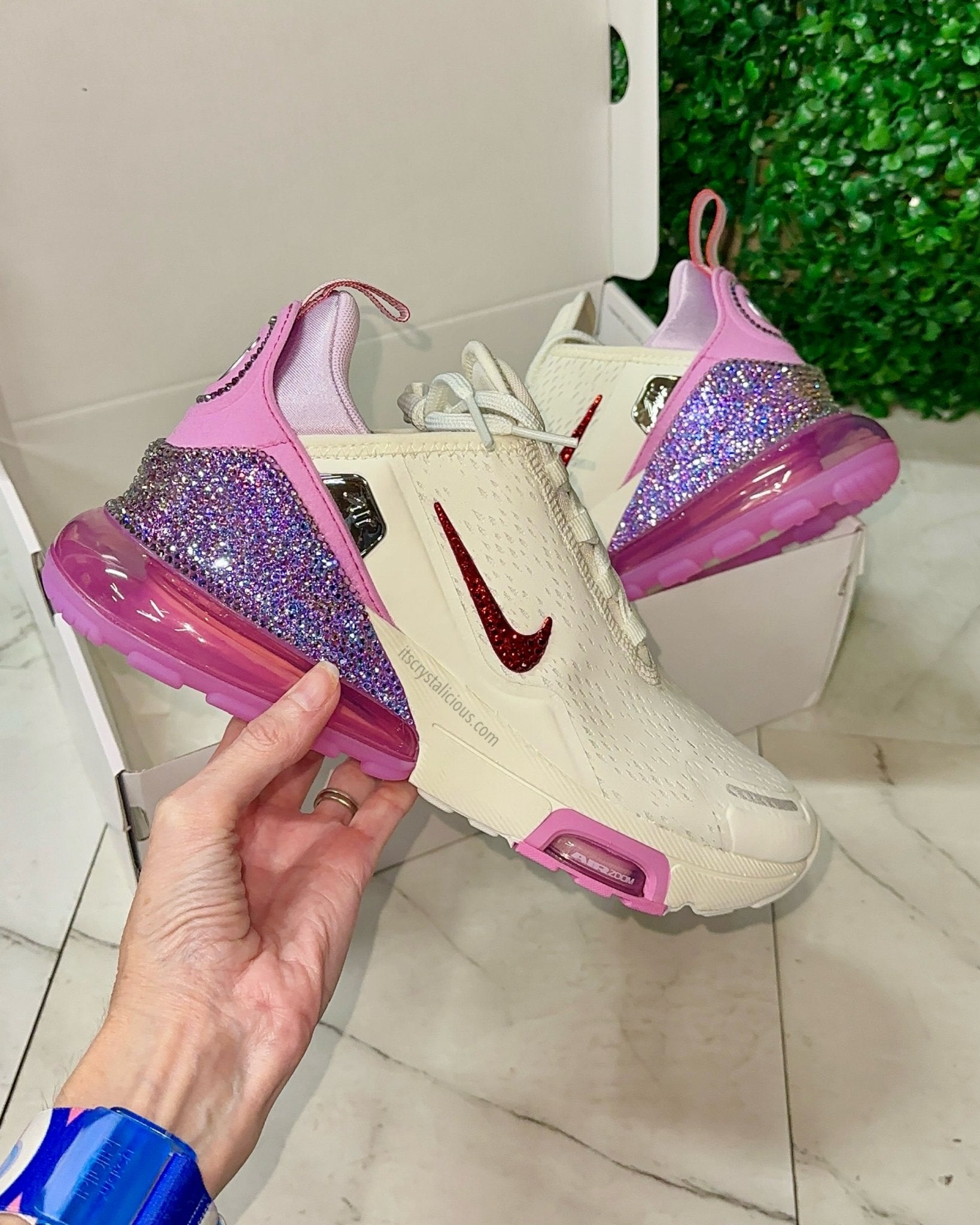 Nike Air Max 270 Premium - Light Magenta Custom Crystal - It's Crystalicious®