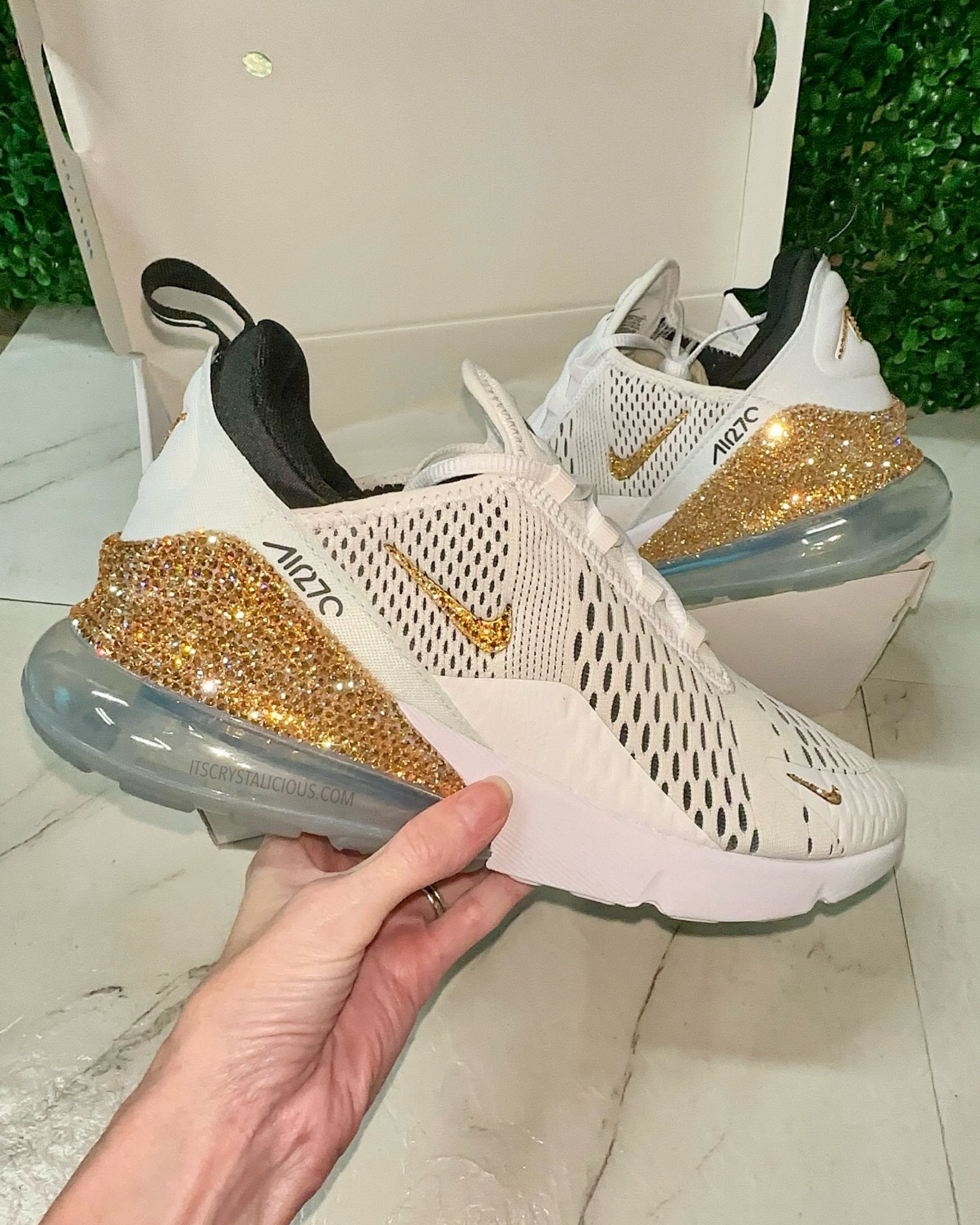 Nike Air Max 270 White/Black/Golden Honey * - It's Crystalicious®