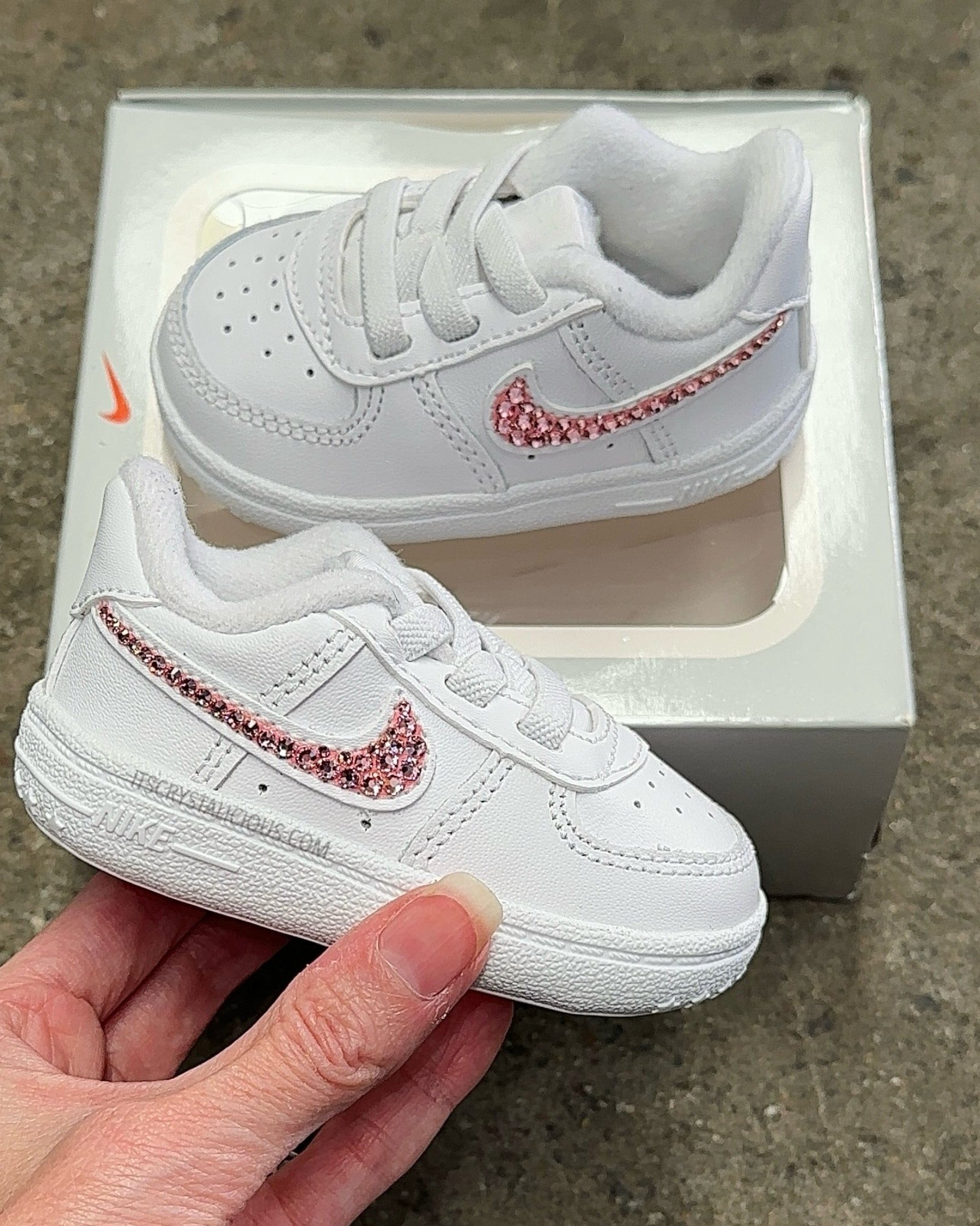 Baby Crib Crystal Nike Air Force 1 - Lt Rose* - It's Crystalicious®