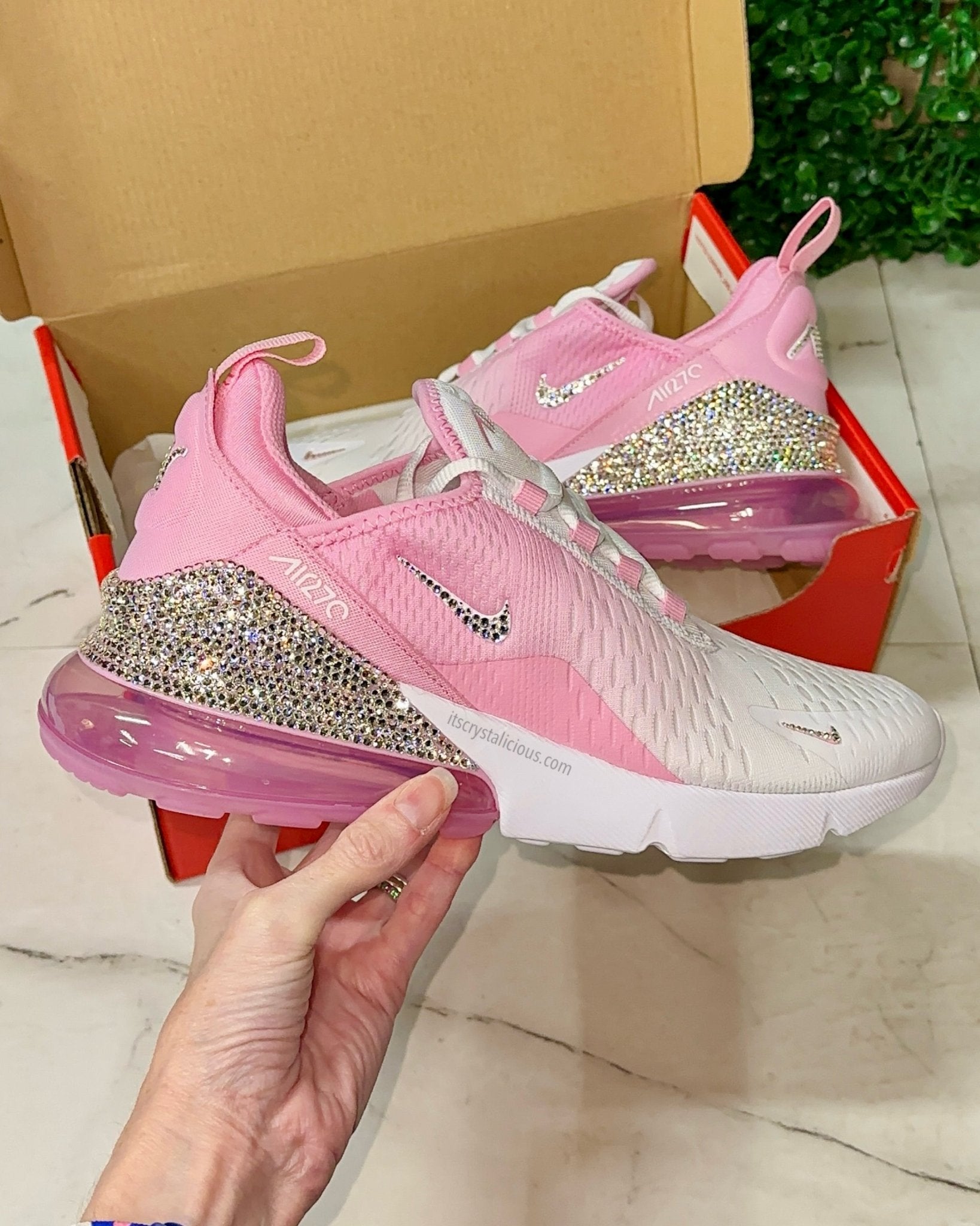 Nike Air Max 270 Pink Rise Crystals - It's Crystalicious®