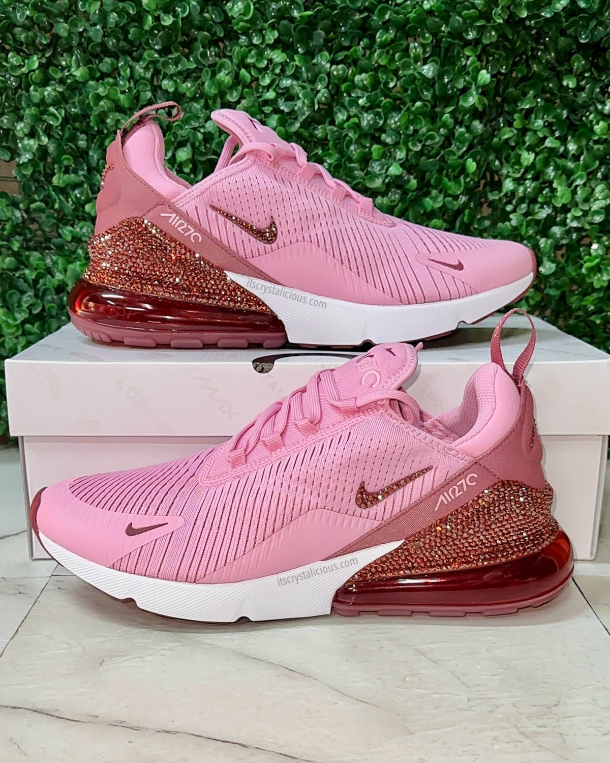 Nike Air Max 270 Pink Smoke: Custom Crystal - It's Crystalicious®