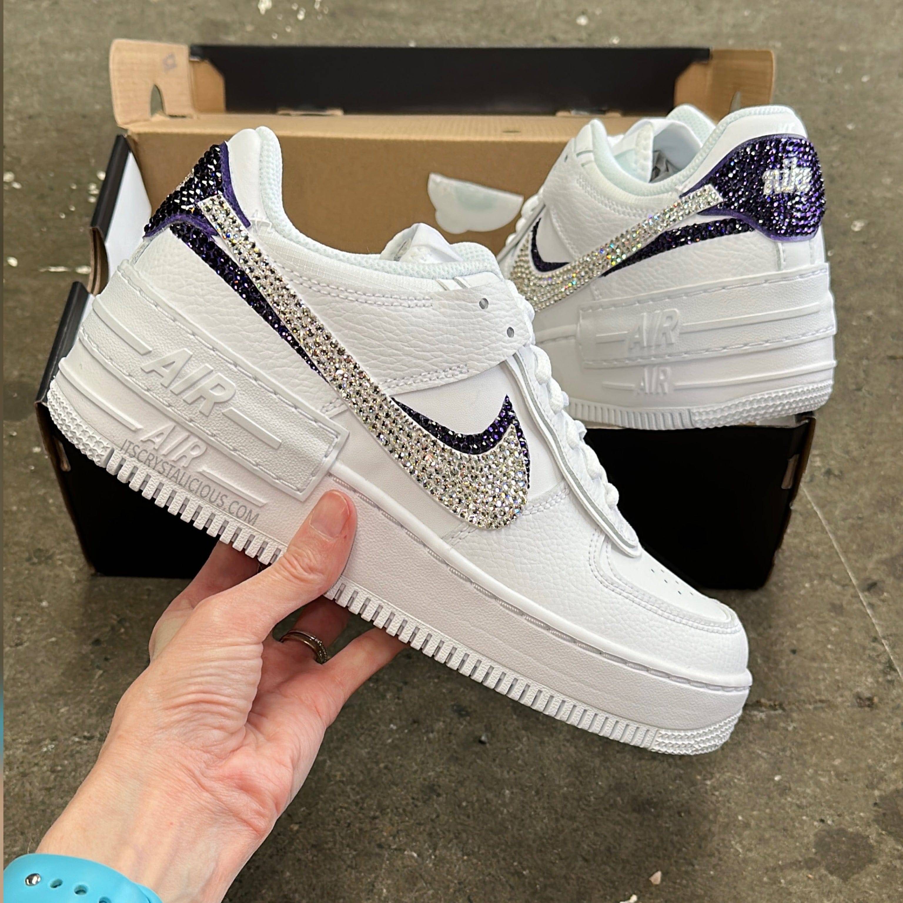 RTS Nike Air Force 1 Shadow Crystal Purple Velvet Size US 6