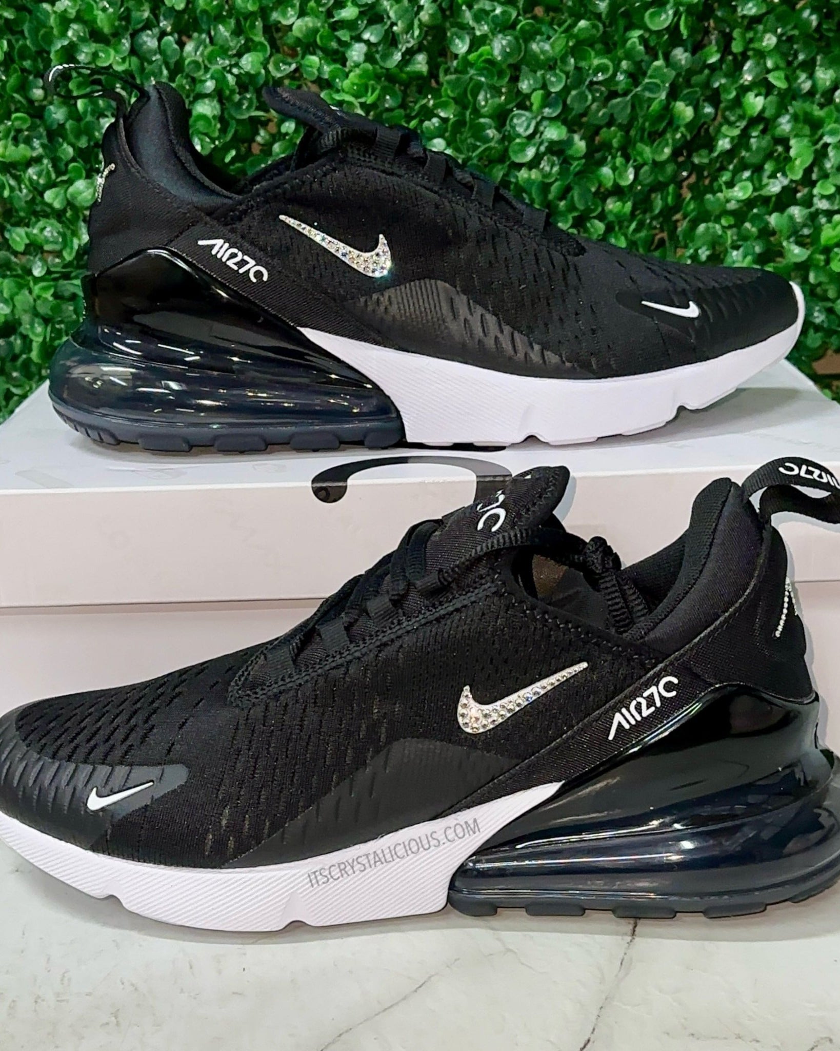 RTS Nike Air Max 270 Black/White/Crystal - Minimal - Size US 9 * - It's Crystalicious®