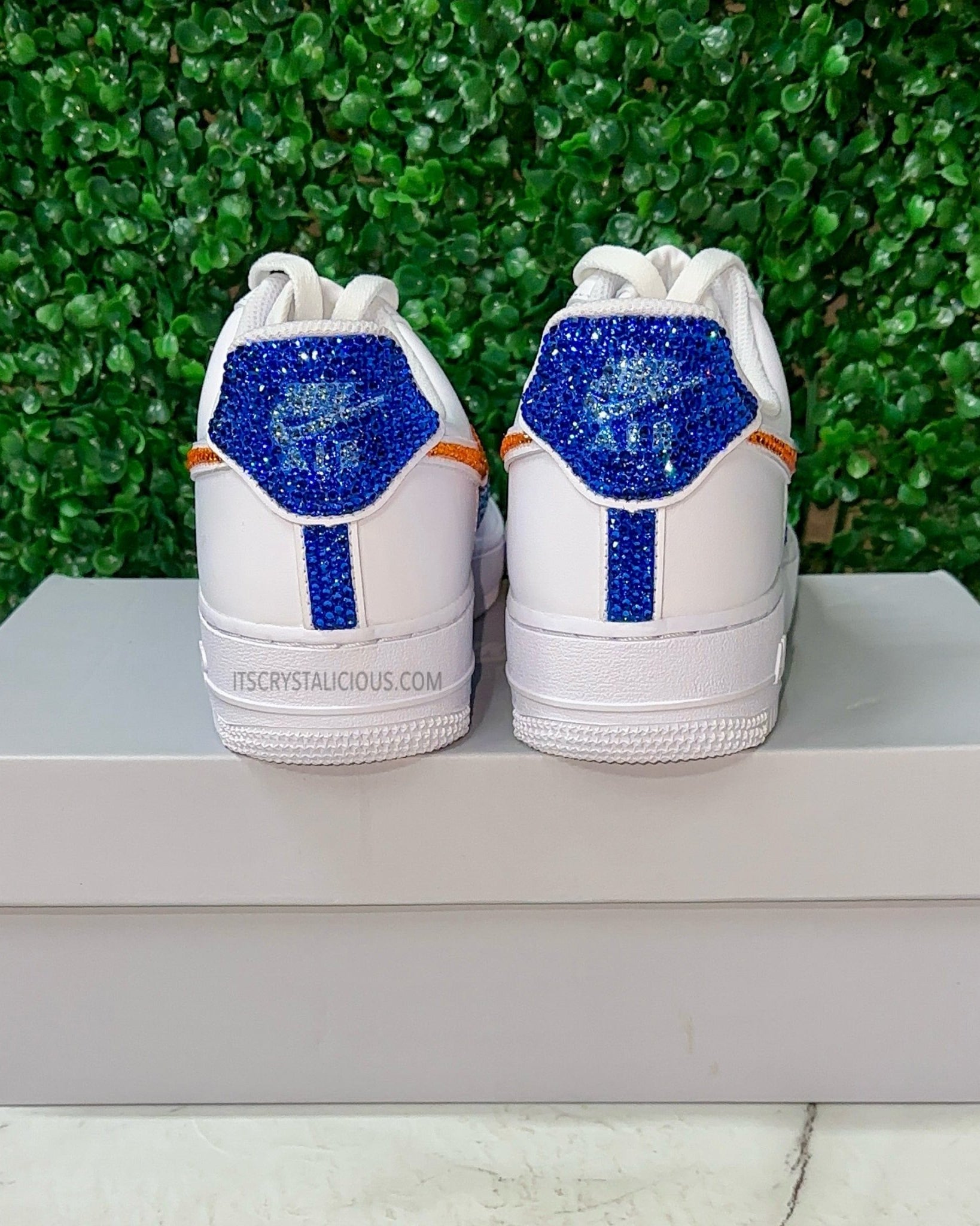 Nike Air Force 1 - Lt Sapphire/Sun/Sapphire (Max Crystal Bling)* - It's Crystalicious®