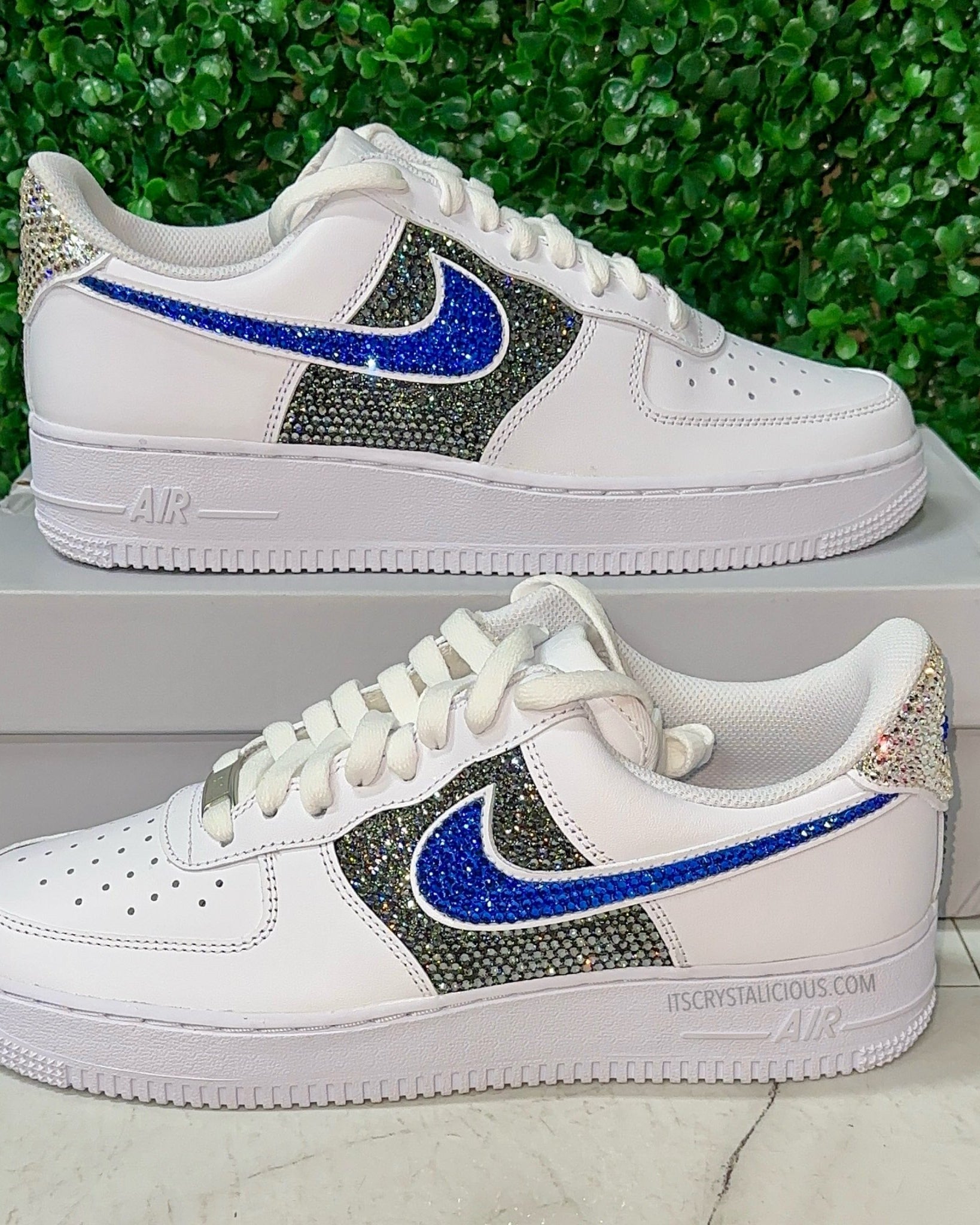 Nike Air Force 1 - Sapphire/Nightfall/Crystal (Max Crystal Bling)* - It's Crystalicious®
