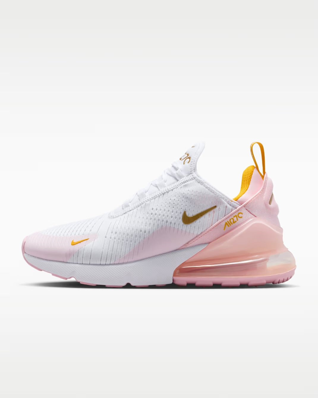 Nike Air Max 270 Uni Gold/Pink Foam: Custom Crystal - It's Crystalicious®