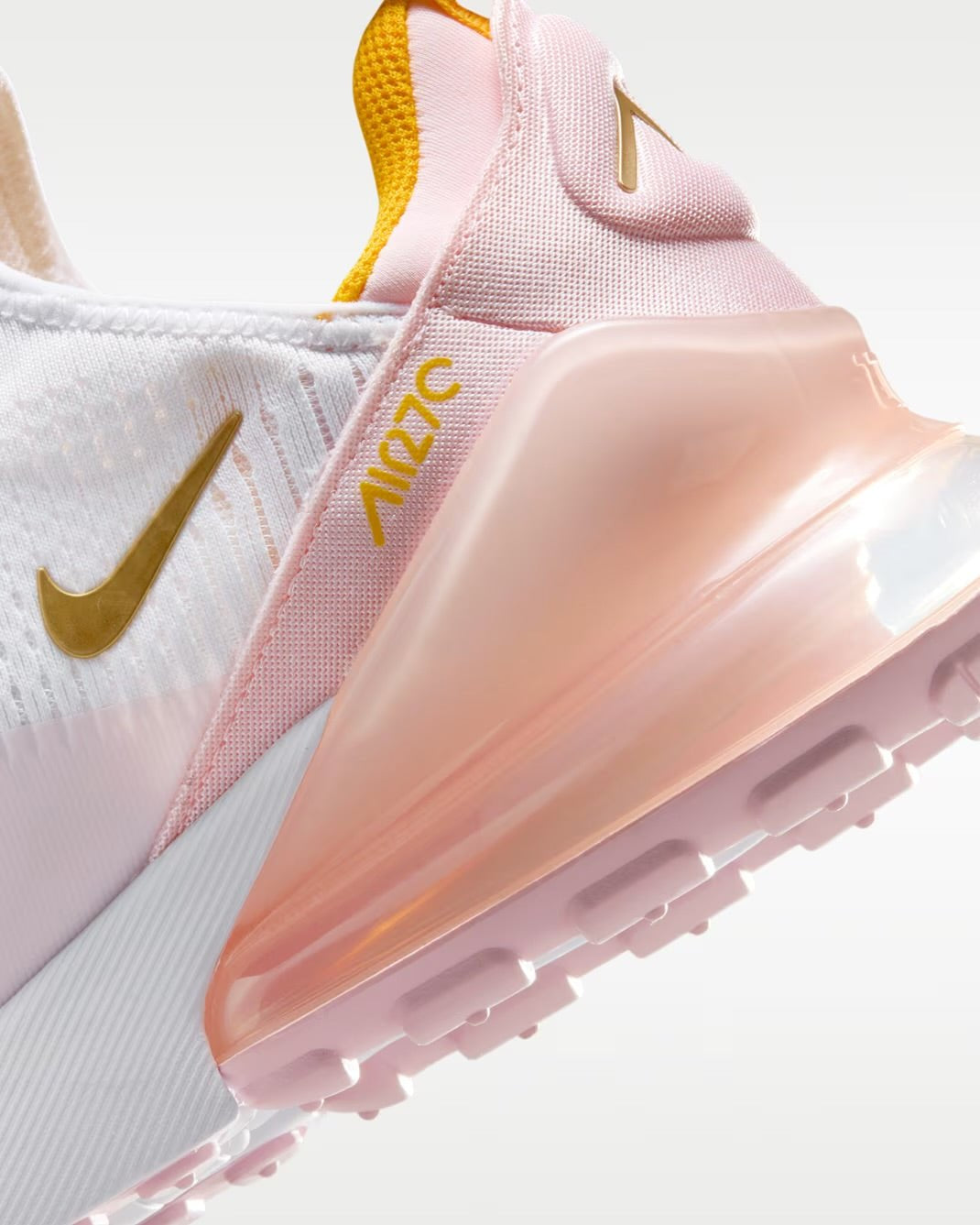 Nike Air Max 270 Uni Gold/Pink Foam: Custom Crystal - It's Crystalicious®