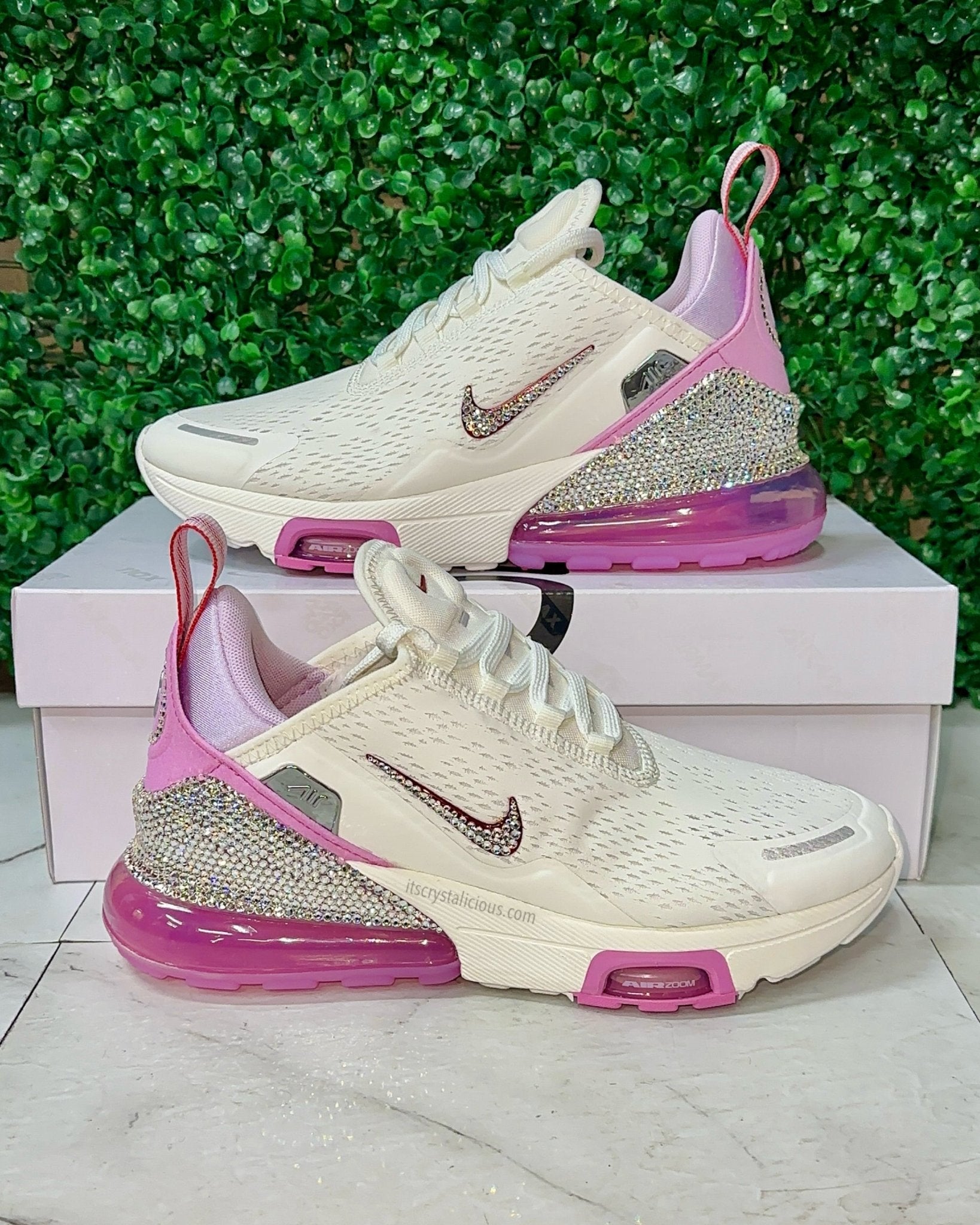 Nike Air Max 270 Premium - Light Magenta Custom Crystal - It's Crystalicious®