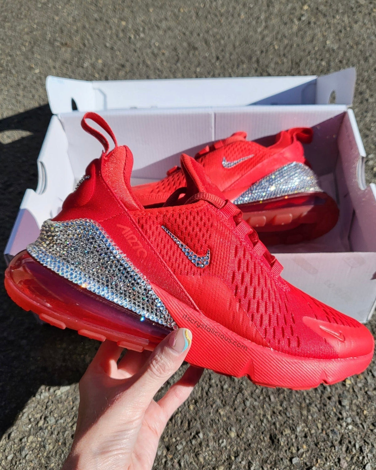 Nike Air Max 270 Triple Red Crystals - It's Crystalicious®