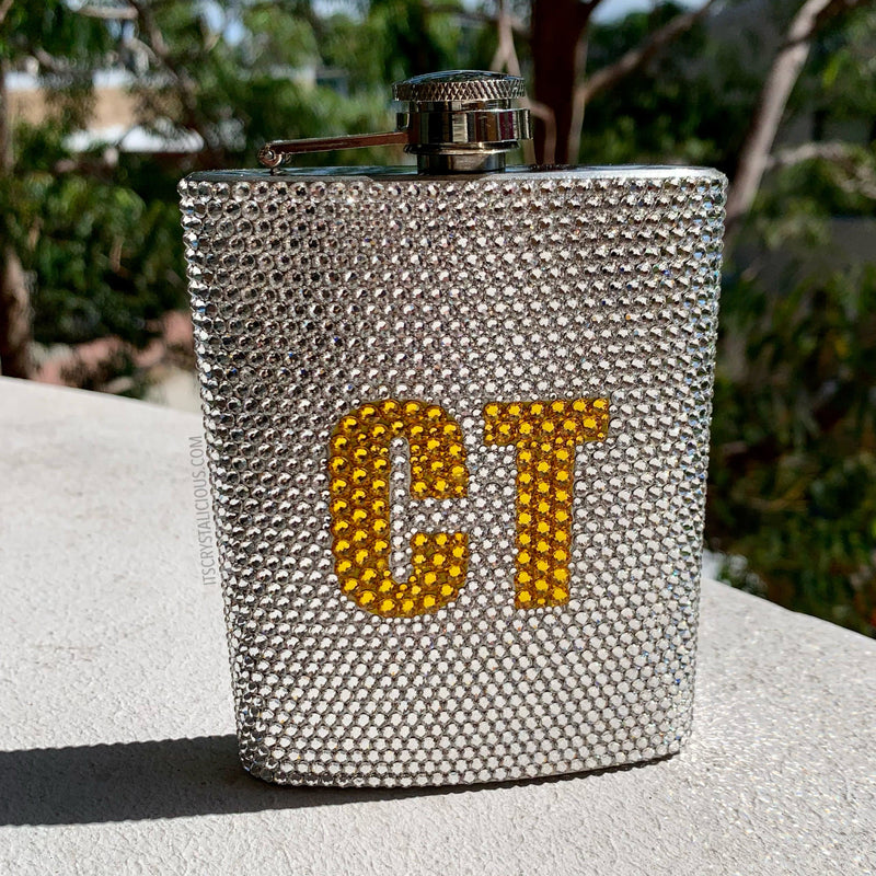 Crystalicious® Initial Stainless Hip Flask *