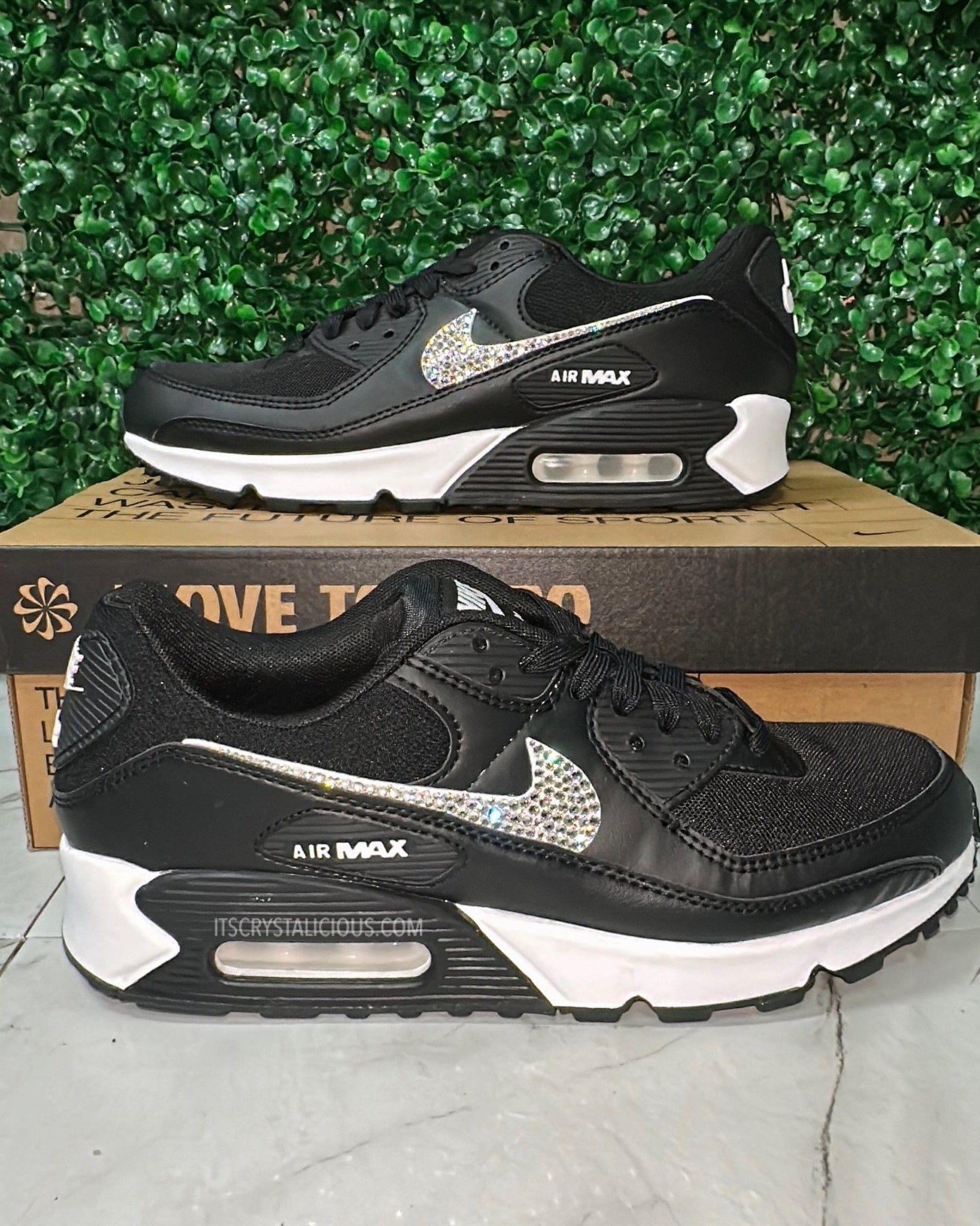 Nike Air Max 90 - White/Black/Crystal* - It's Crystalicious®