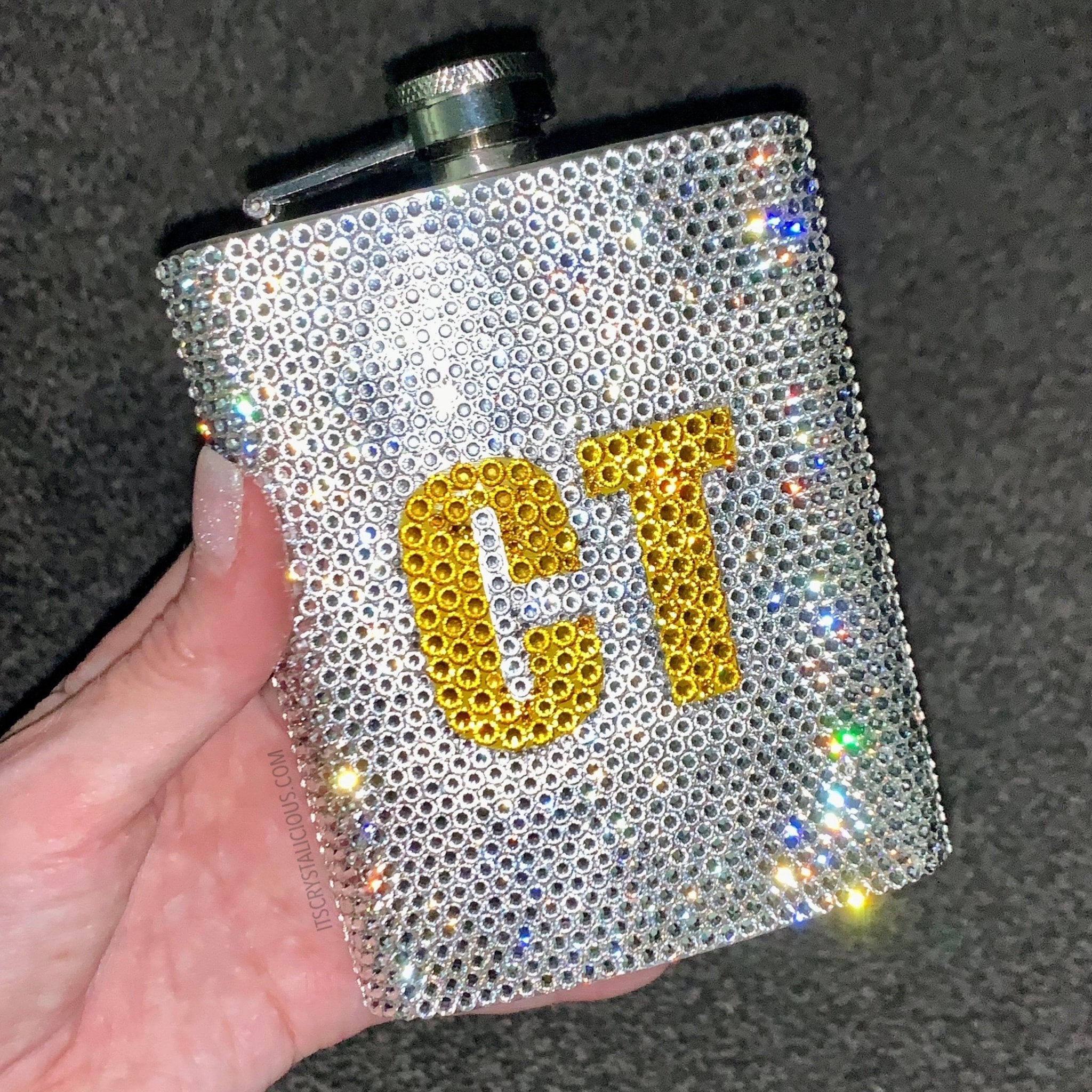 Crystalicious® Initial Stainless Hip Flask * - It's Crystalicious®