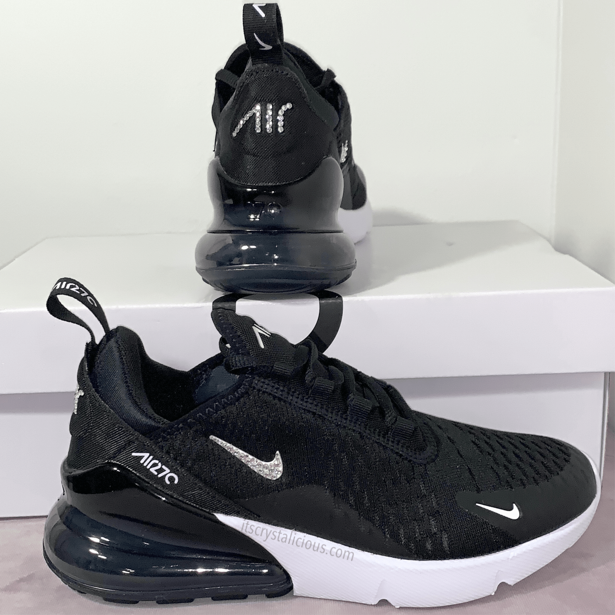 RTS Nike Air Max 270 Black/White/Crystal - Minimal - Size US 9 * - It's Crystalicious®