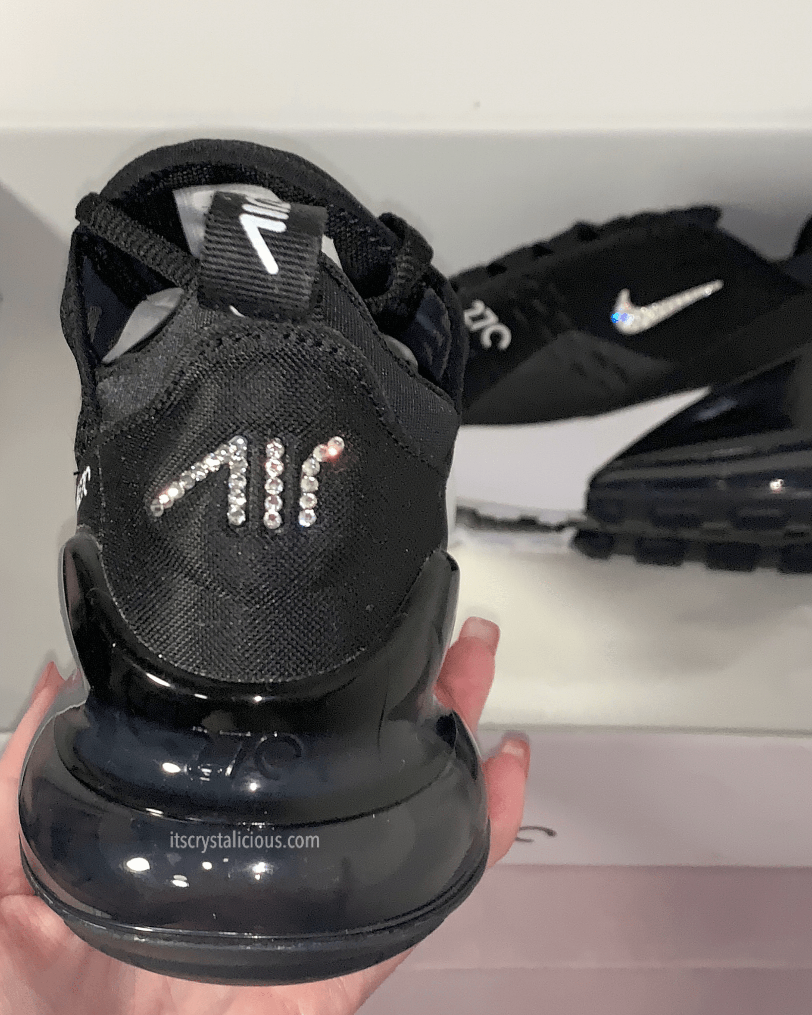 RTS Nike Air Max 270 Black/White/Crystal - Minimal - Size US 9 * - It's Crystalicious®
