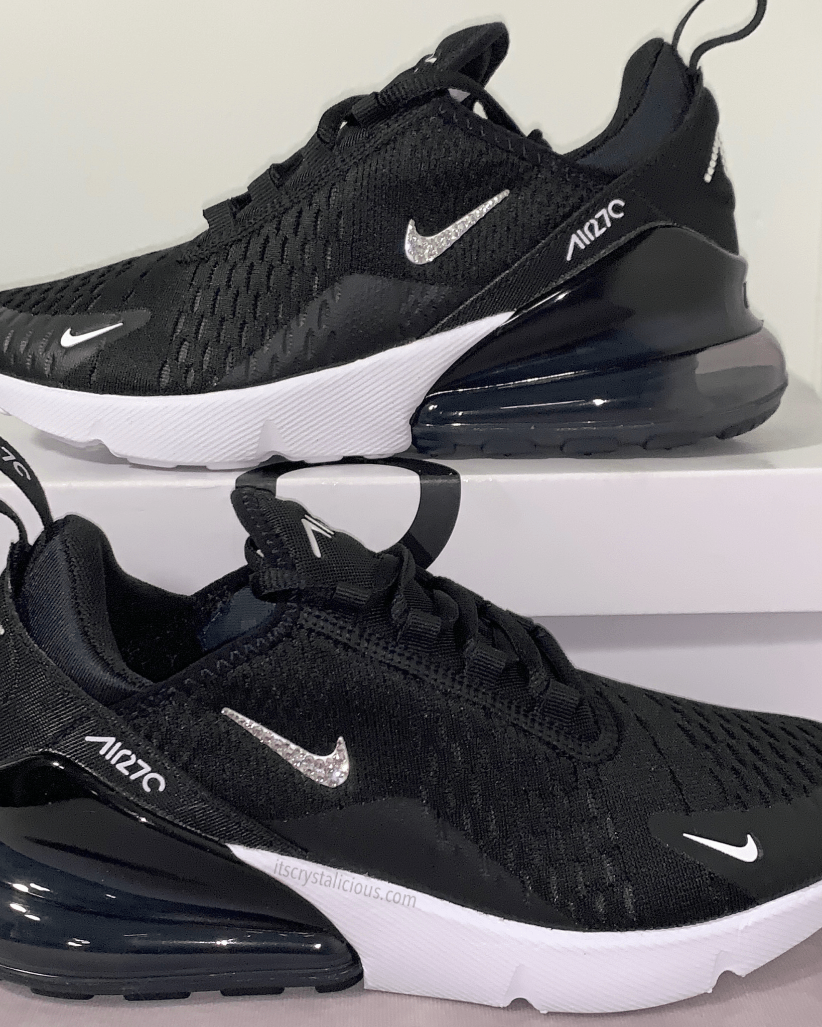 RTS Nike Air Max 270 Black/White/Crystal - Minimal - Size US 9 * - It's Crystalicious®