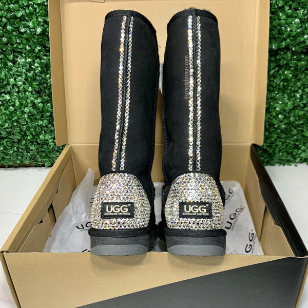 Genuine Crystal Ugg Boots - Black/Crystal*