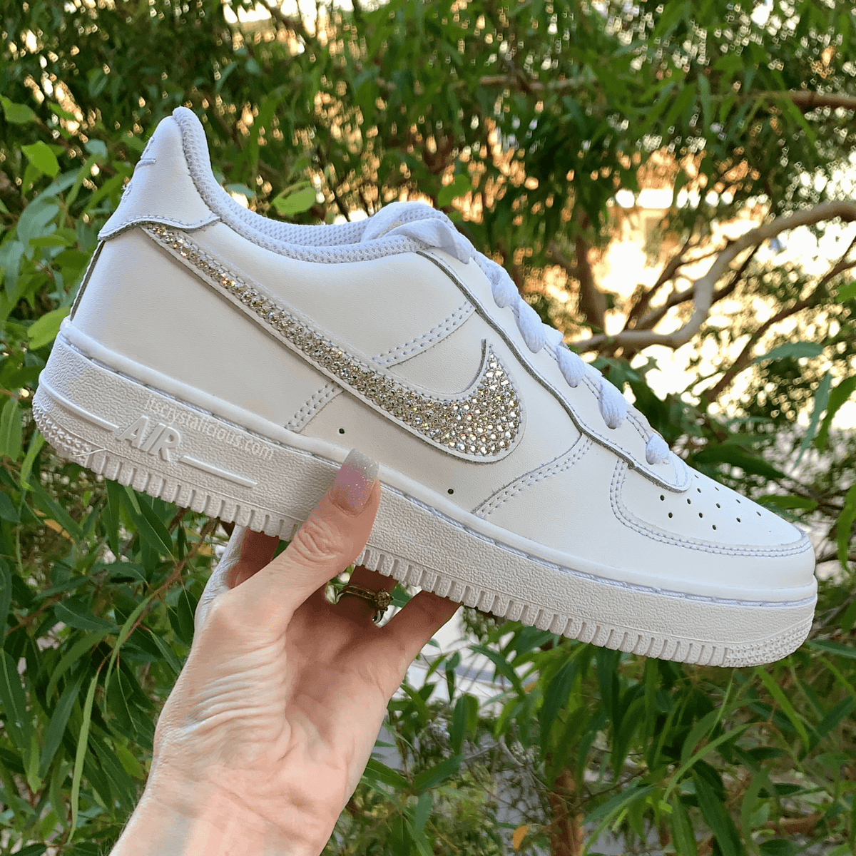 Custom Crystal embellished Nike Air Force 1 sneakers Low s