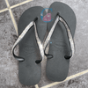 Black Thick Strap Havaianas with Crystal Clear - 3 Rows * - It's Crystalicious®