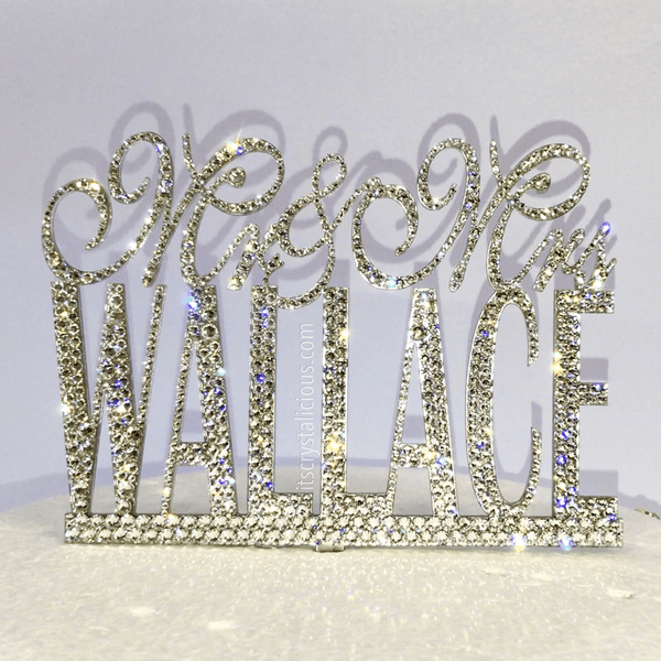 Fancy Mr ❤ Mrs Wedding Crystal Cake Topper * - It's Crystalicious®