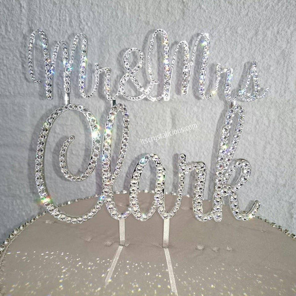 Mr & Mrs Wedding Cake Topper - X Large * - It's Crystalicious®