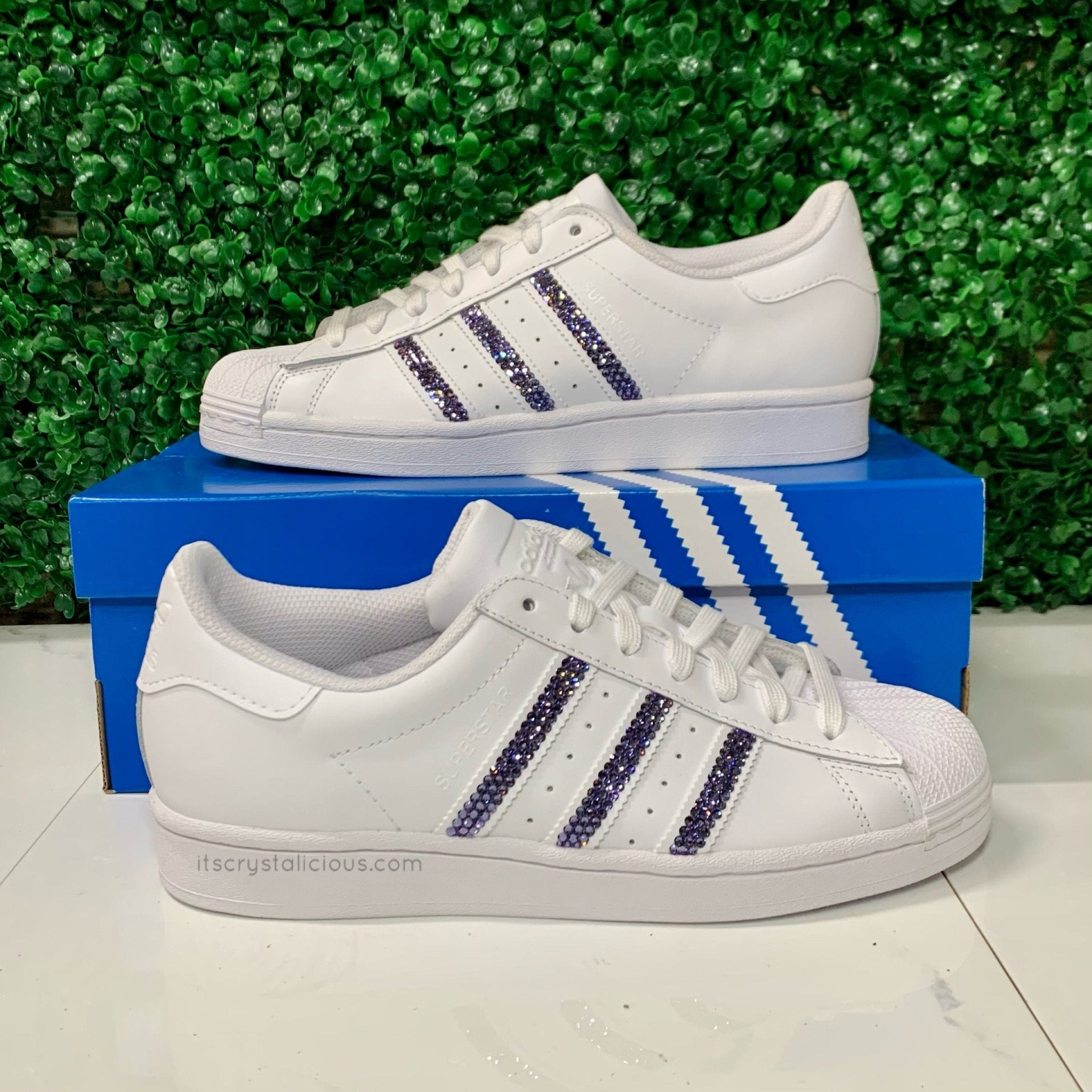 Adidas Superstar - White/Tanzanite* - It's Crystalicious®