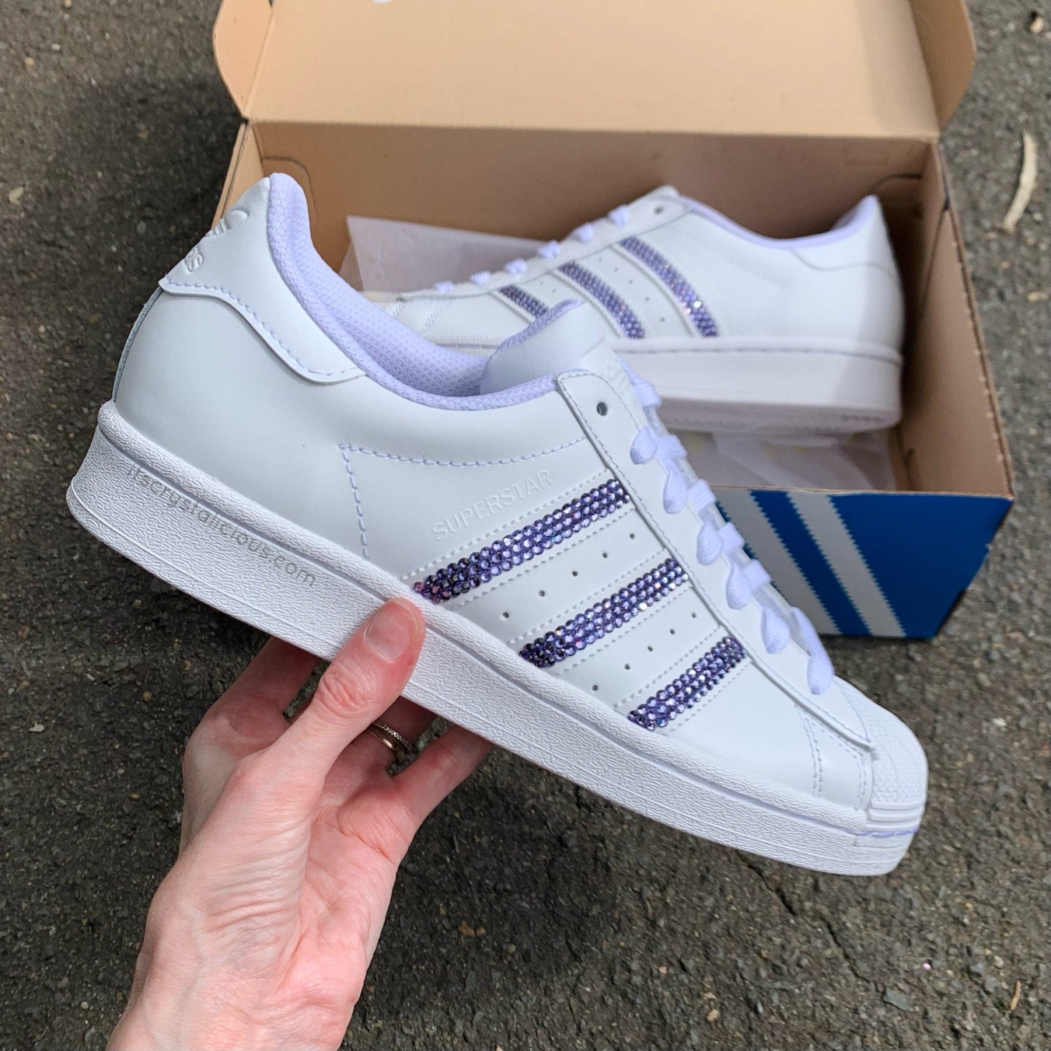 Adidas Superstar - White/Tanzanite* - It's Crystalicious®