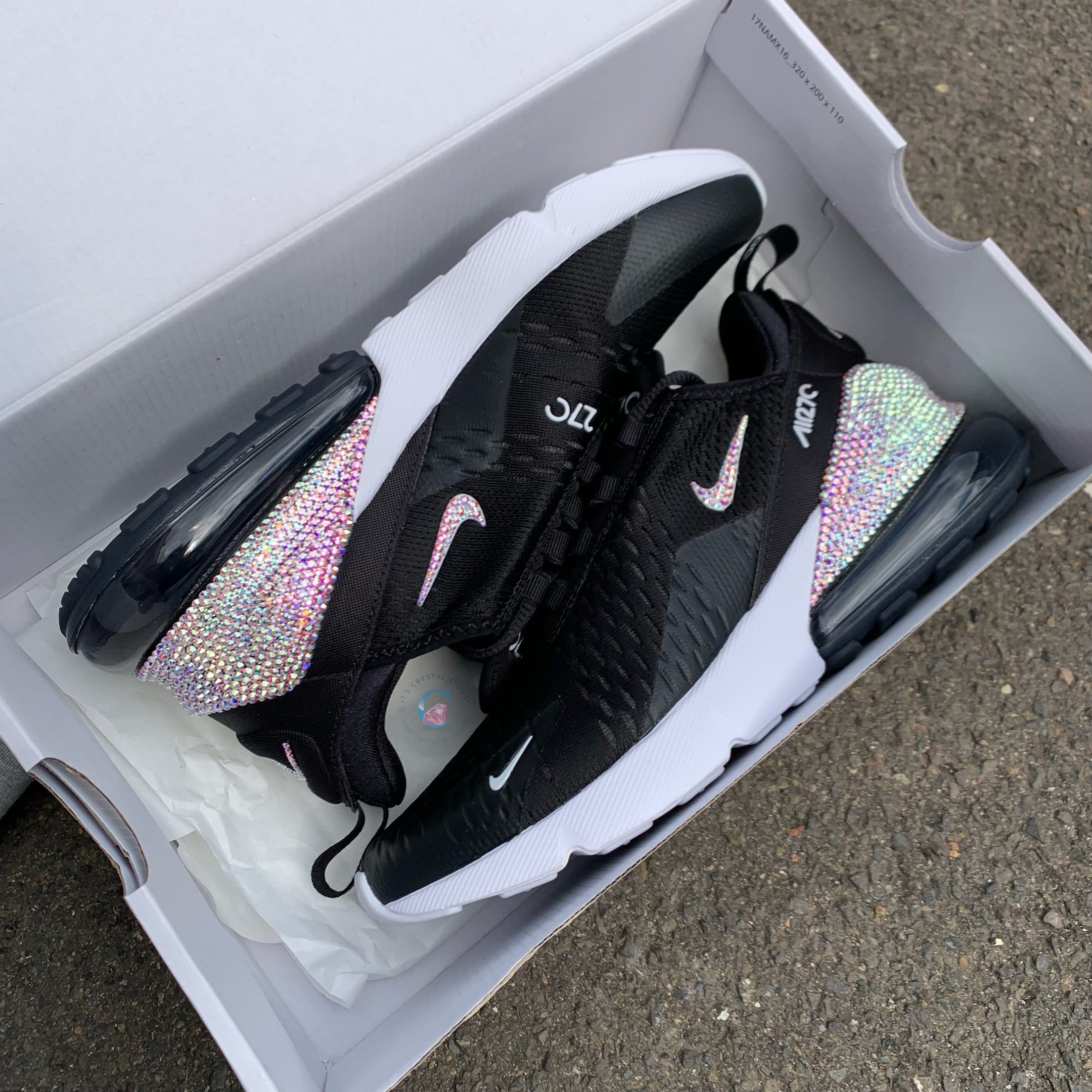Nike Air Max 270 Black/White/Crystal AB * - It's Crystalicious®