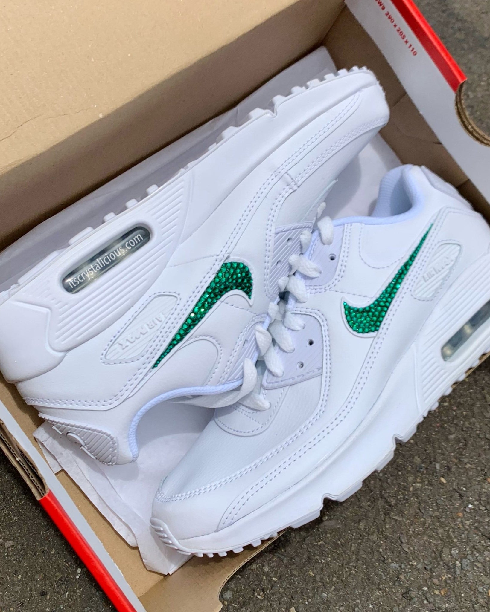Nike Air Max 90 - White/Emerald* - It's Crystalicious®