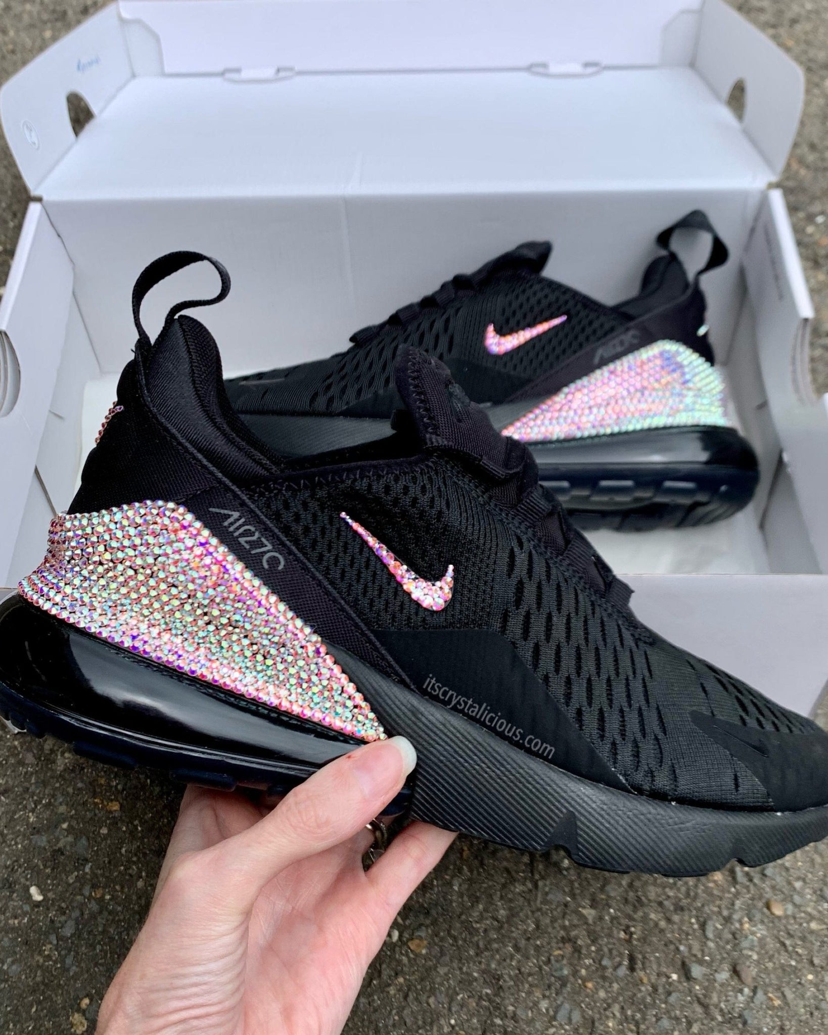 RTS - Nike Air Max 270 Triple Black/Crystal AB - Size US 7.5/6Y* - It's Crystalicious®