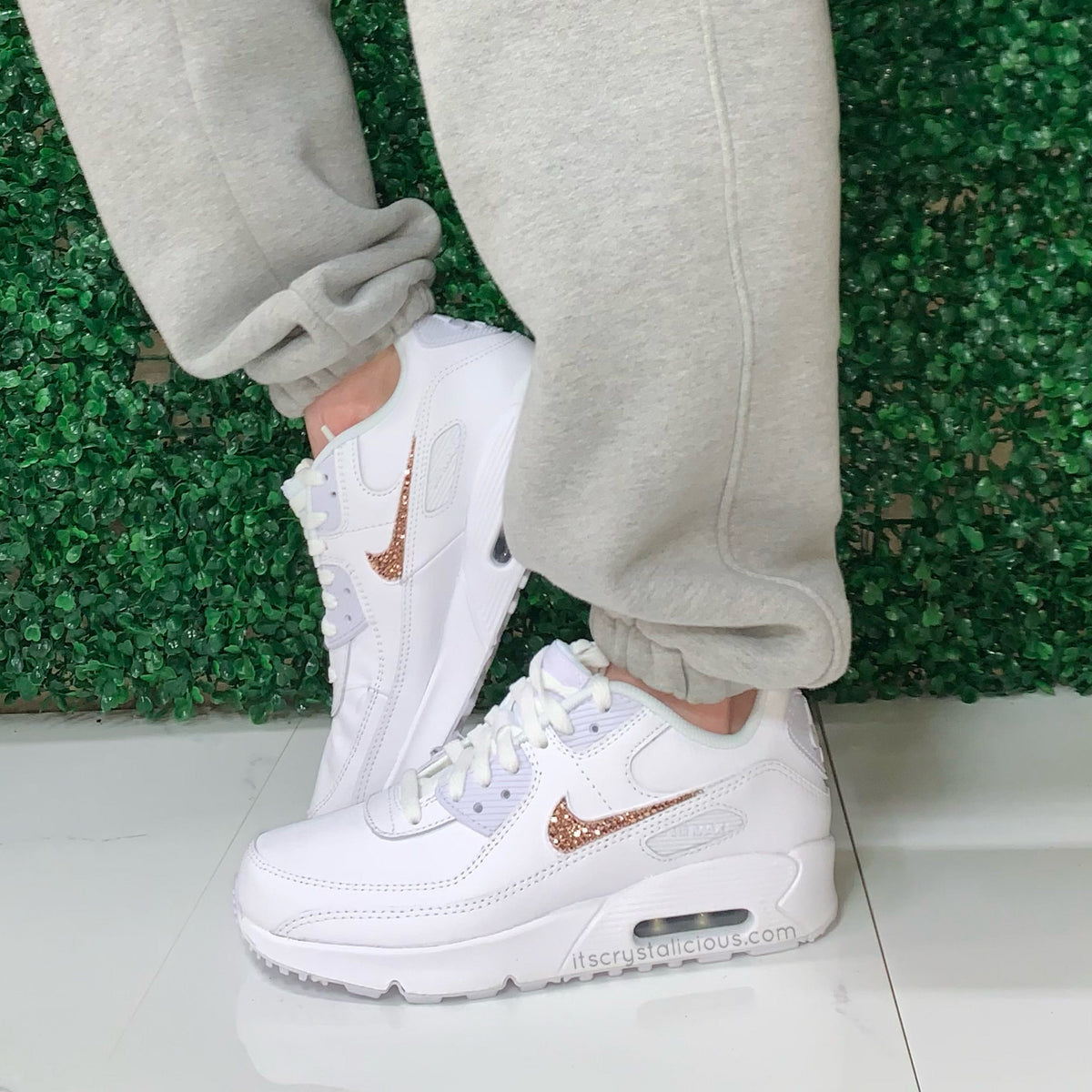 Rose gold and white nikes Clearance