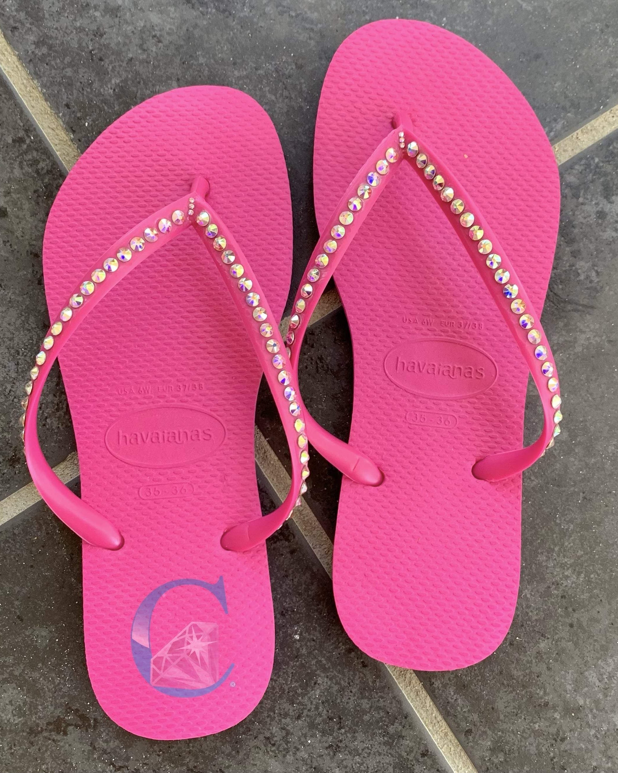 Thin Strap Crystal embellished Havaianas - 1 Row * - It's Crystalicious®