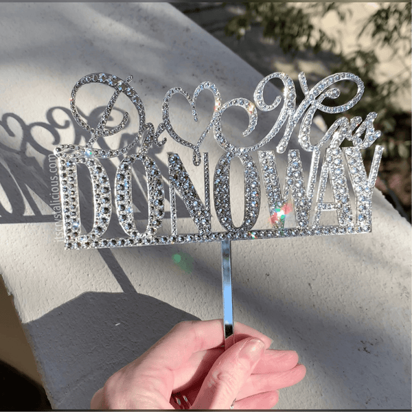 Fancy Mr ❤ Mrs Wedding Crystal Cake Topper * - It's Crystalicious®