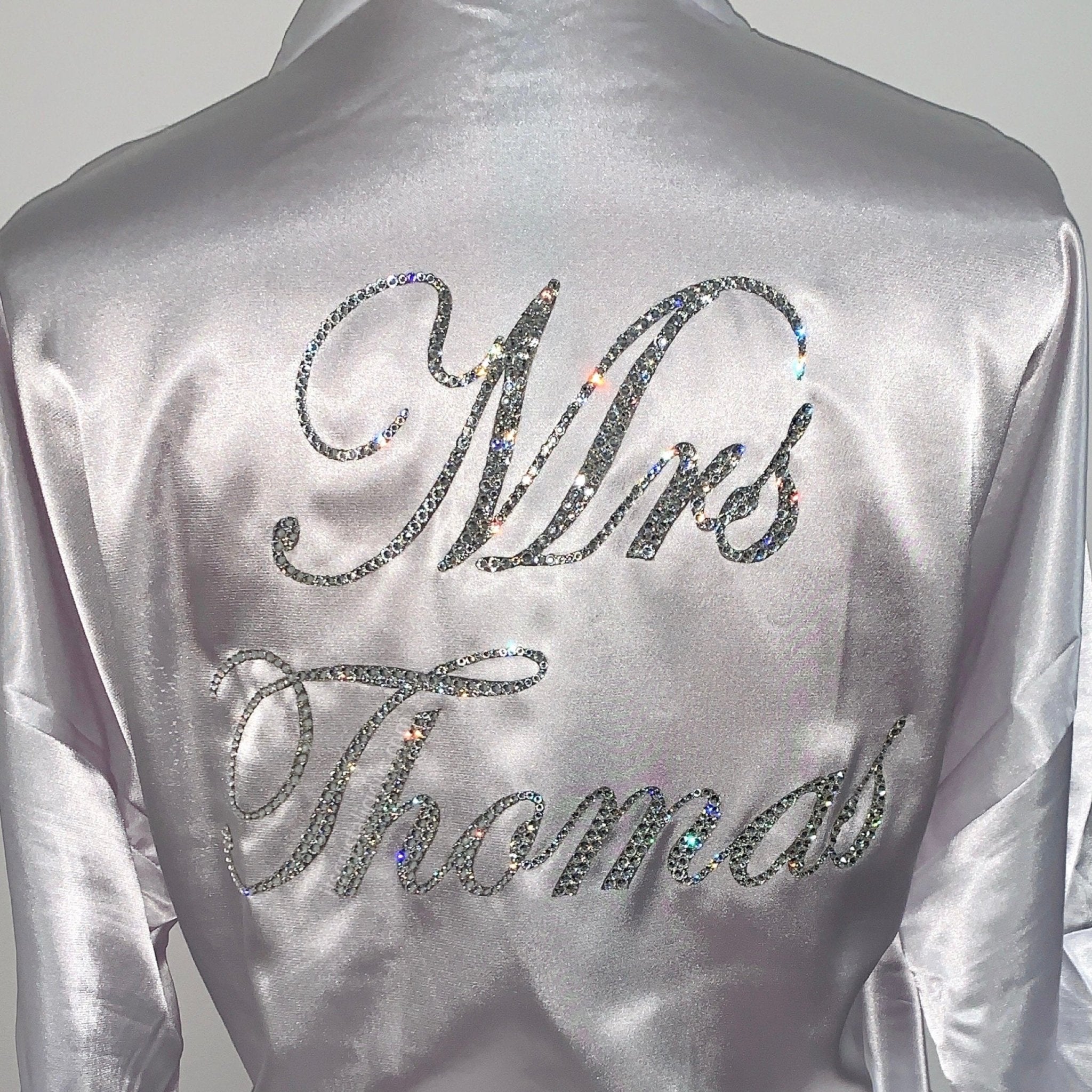 Personalised Crystal Satin Robe - Mrs * - It's Crystalicious®