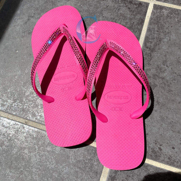 Thick Strap embellished Havaianas - 3 Rows *