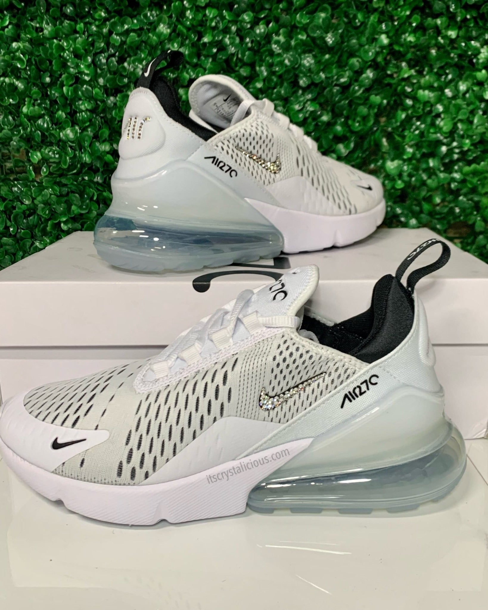 Nike Air Max 270 White/Black/Crystal - Minimal * - It's Crystalicious®