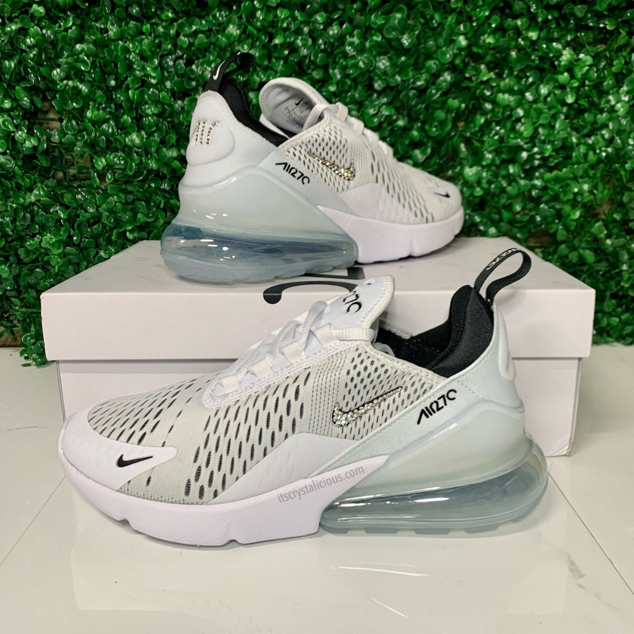 Nike Air Max 270 White/Black/Crystal - Minimal * - It's Crystalicious®