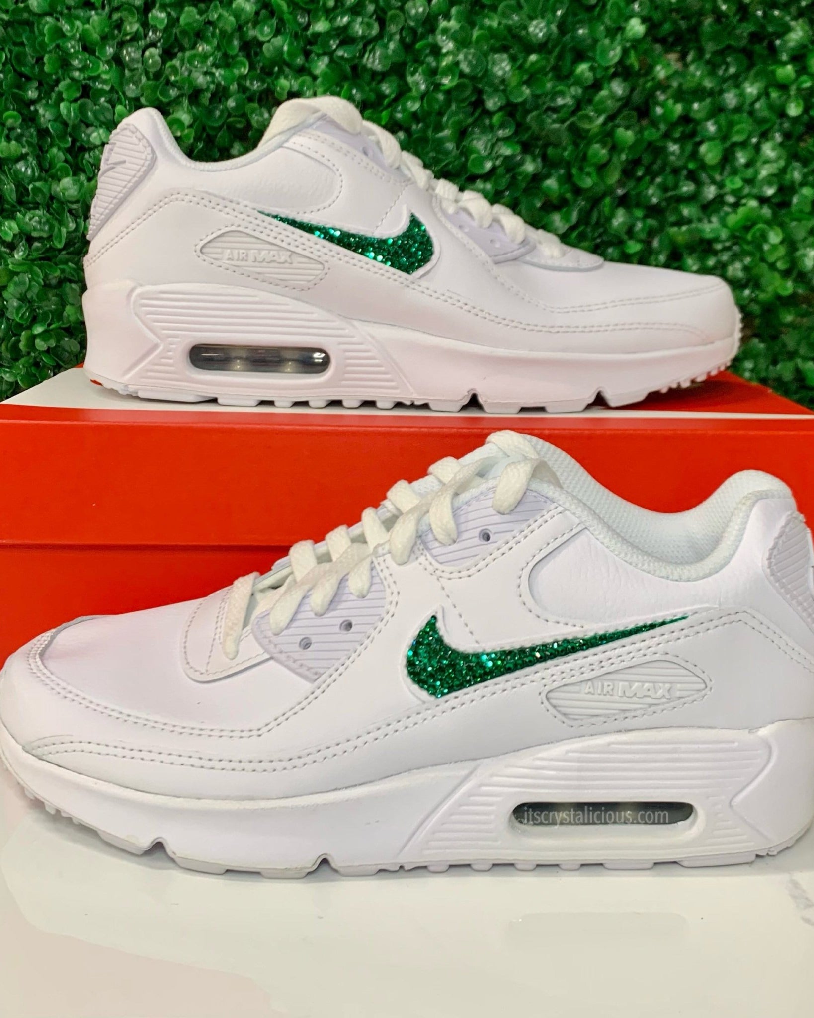 Nike Air Max 90 - White/Emerald* - It's Crystalicious®