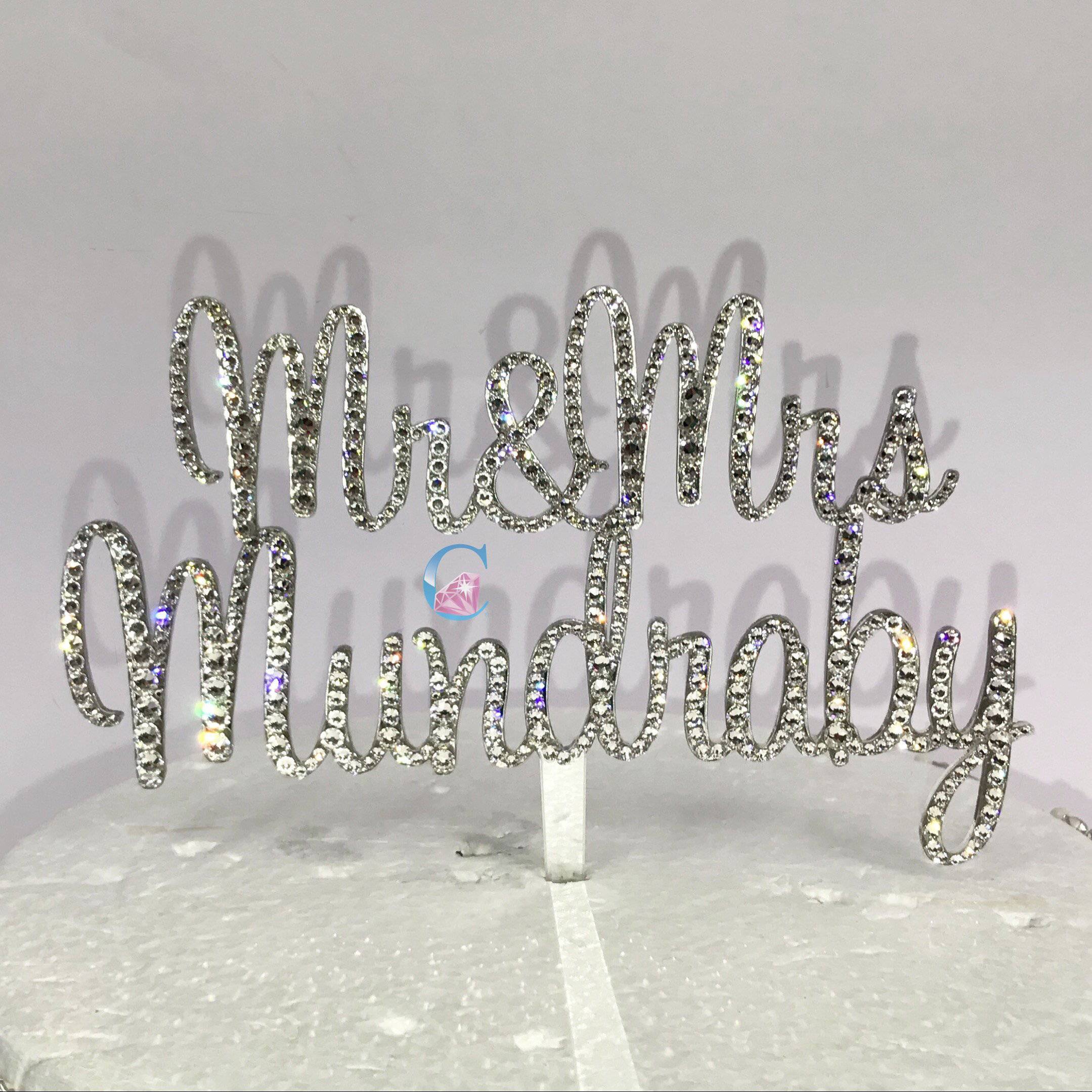 Mr & Mrs Wedding Cake Topper - Crystal * - It's Crystalicious®