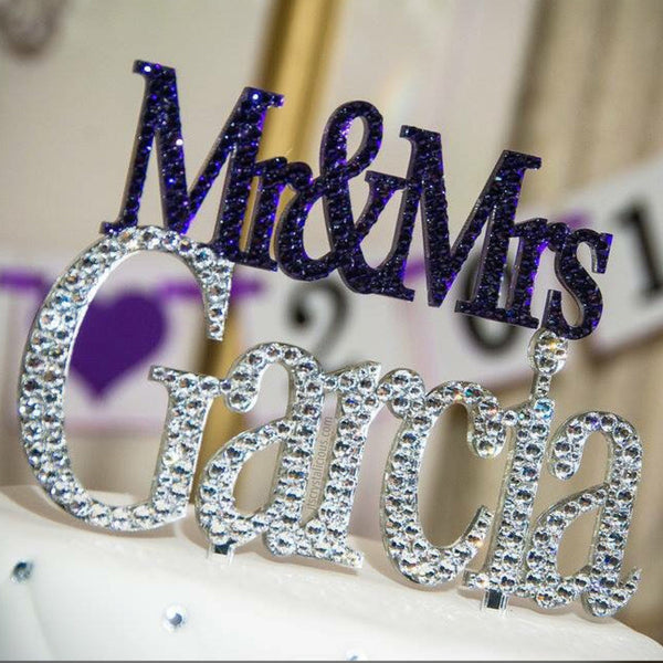 Mr & Mrs Wedding Cake Topper - G/F * - It's Crystalicious®